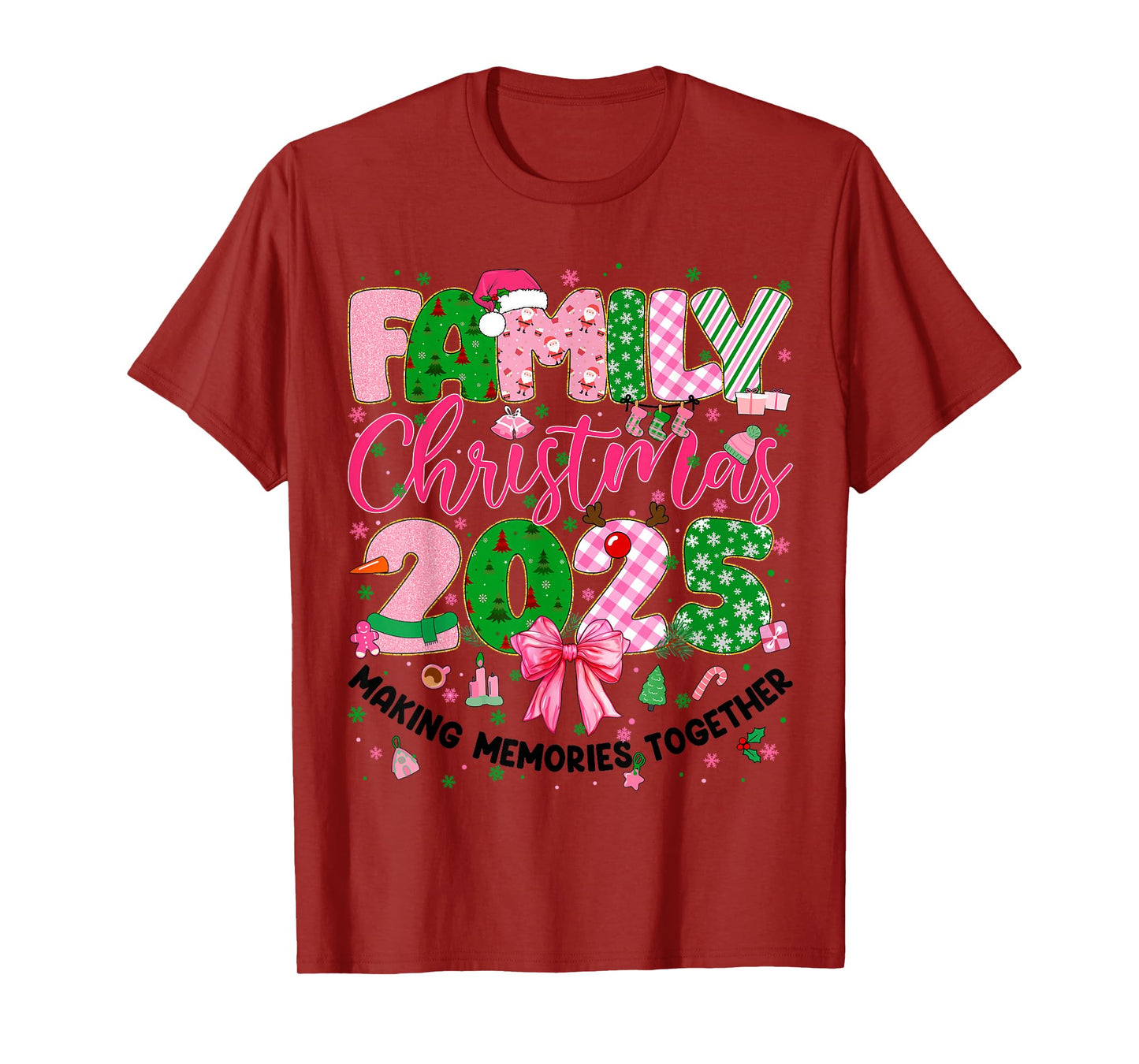 Family Christmas 2025 Matching Tee Xmas Pajamas Girl Women T-Shirt
