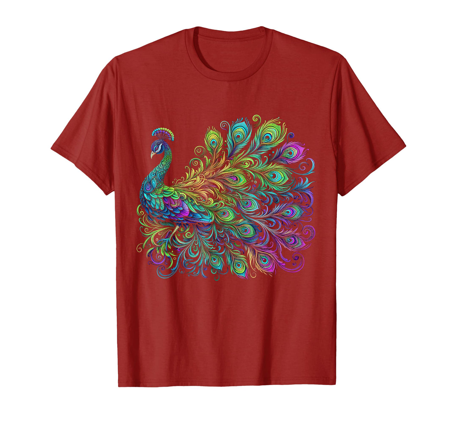 Psychedelic Peacock Tee - Colorful Bird Lover T-Shirt