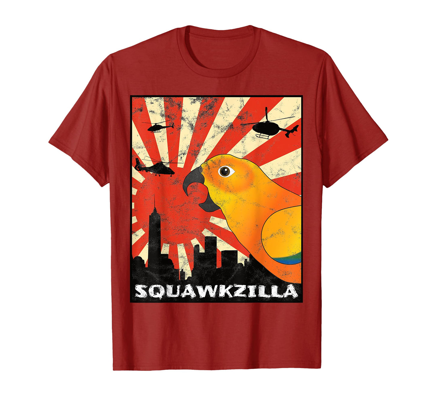 The Screaming Parrot Squawk Zilla Sun Conure Parrot Squawking Kawaii T-Shirt
