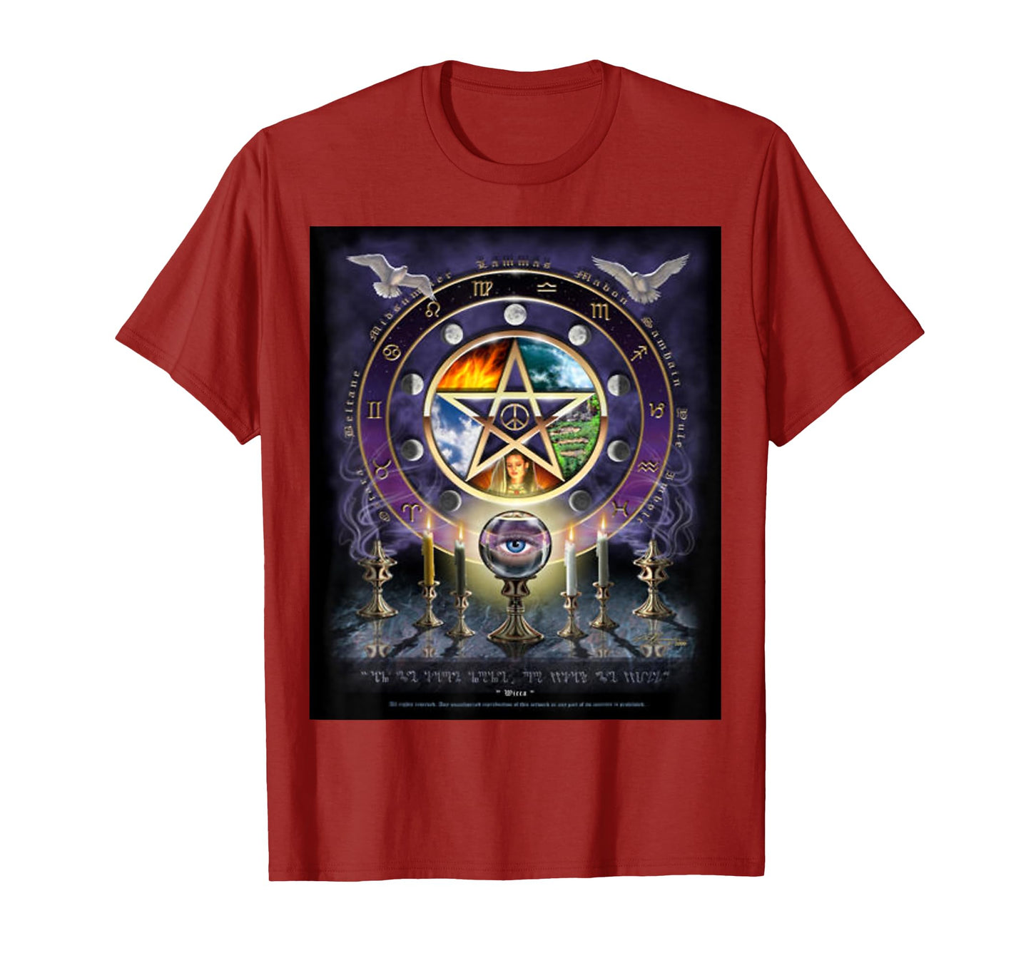 Witches Magical Altar Pentagram Witchcraft Pagan Wicca T-Shirt