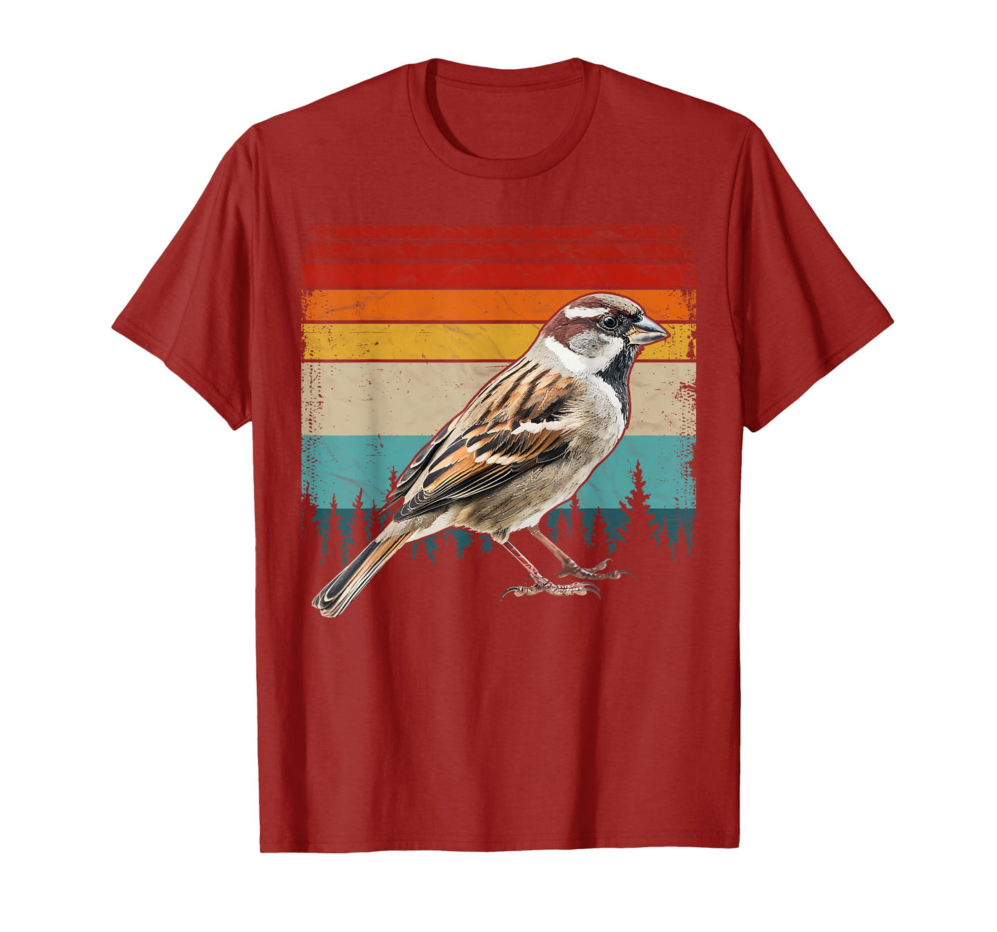 Sparrow Vintage Distressed Retro Style Cool Sparrow Bird T-Shirt