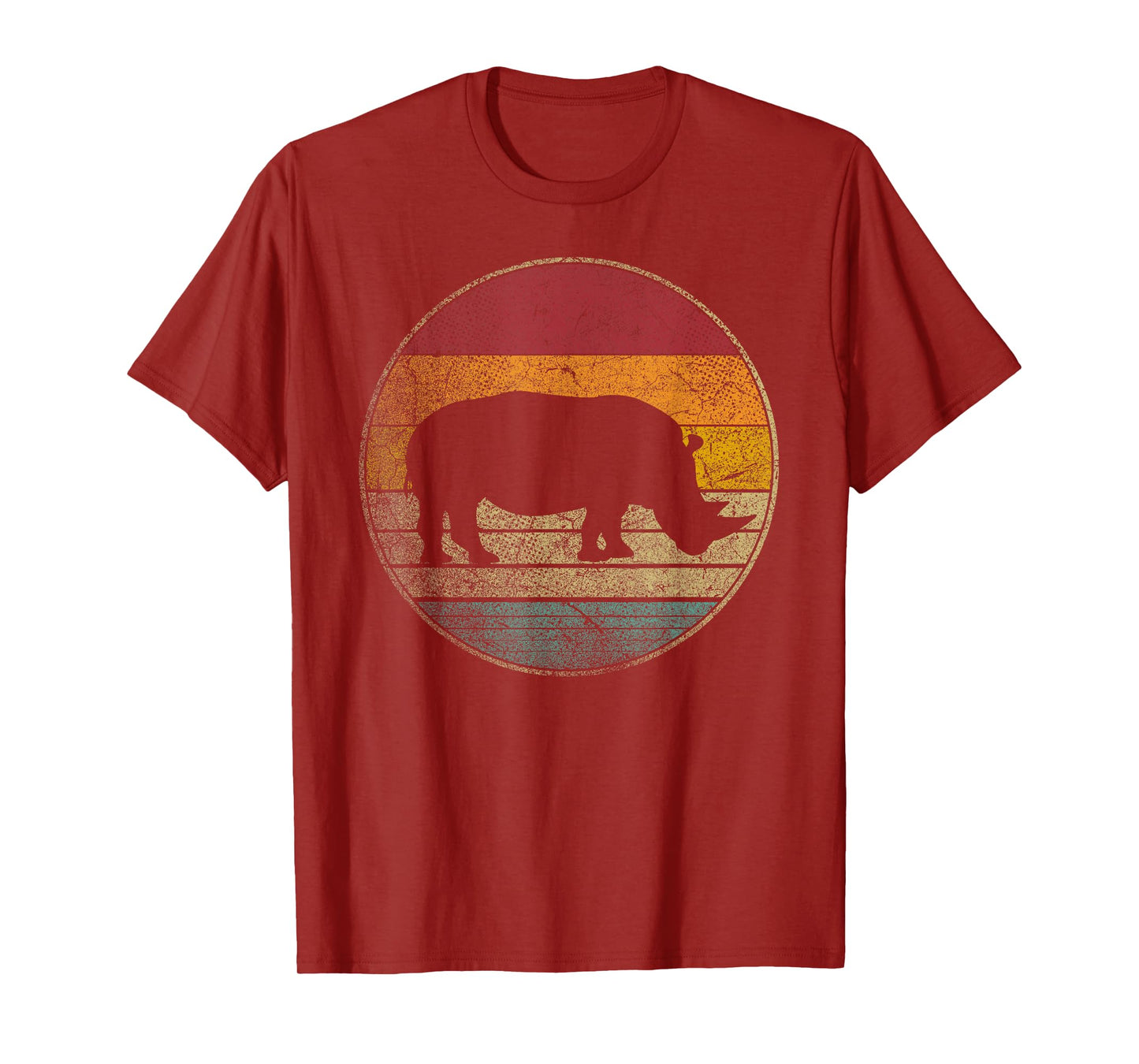 Rhino Rhinoceros Vintage Distressed Retro Style 70s 80s T-Shirt