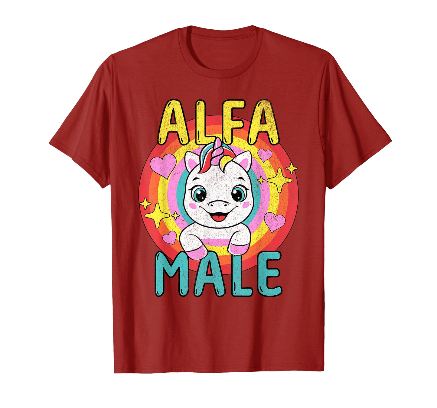 Mens Unicorn Alpha Male Sarcastic Humor Rainbow Embarrassing T-Shirt