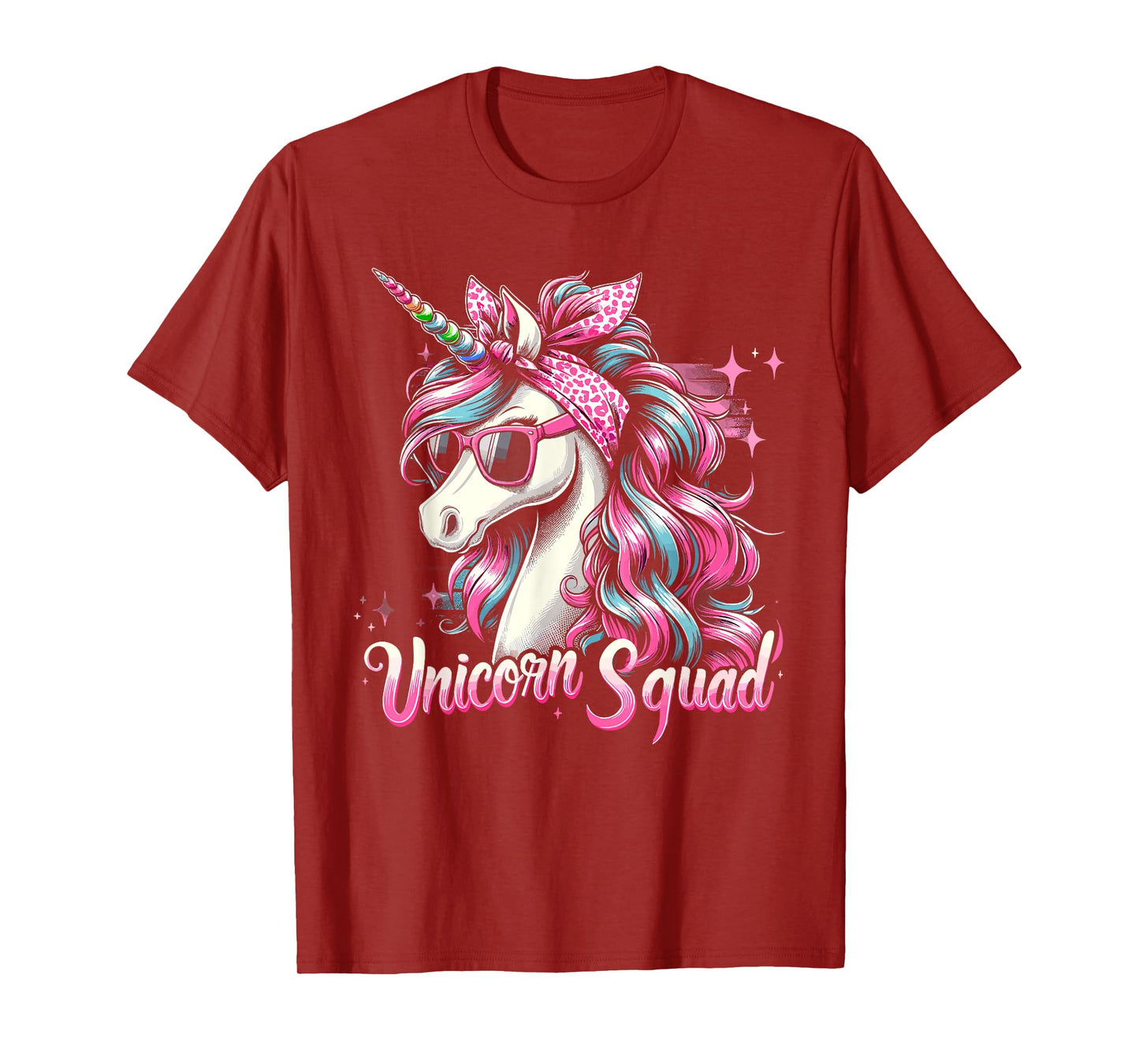 Unicorn Squad - Graceful Unicorn with leopard Bandana T-Shirt