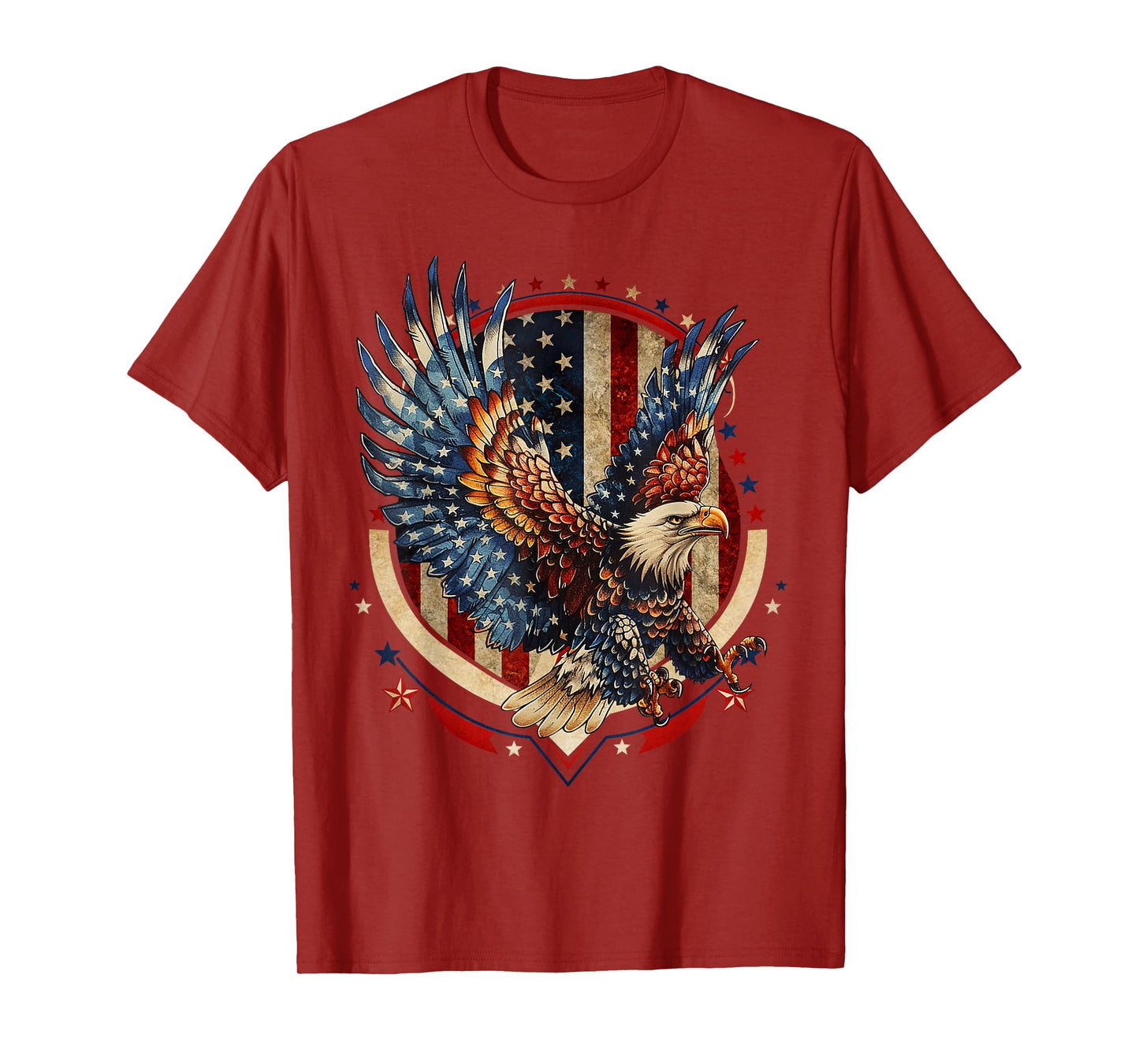 American Bald Eagle USA Flag Patriotic Eagle 4th of July Women Kids Men T-Shirt