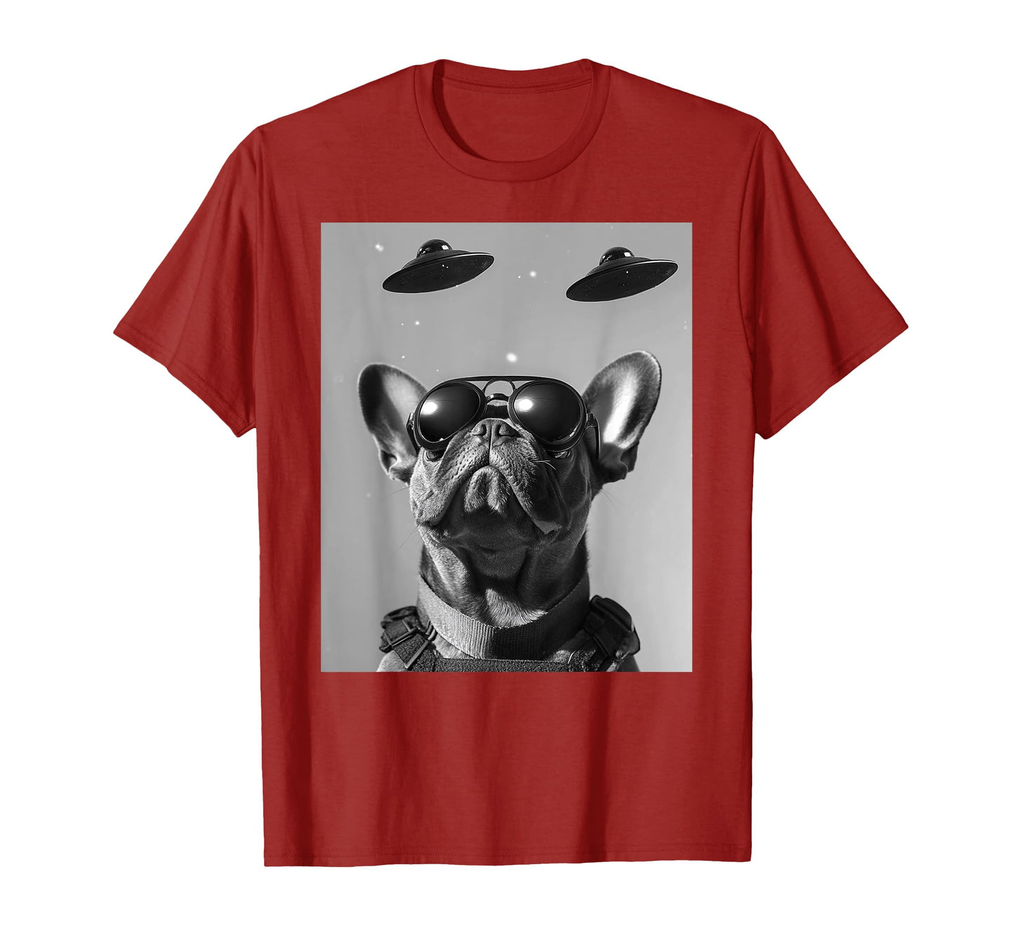 Funny graphic French Bulldog Frenchie UFO Alien Funny weird T-Shirt