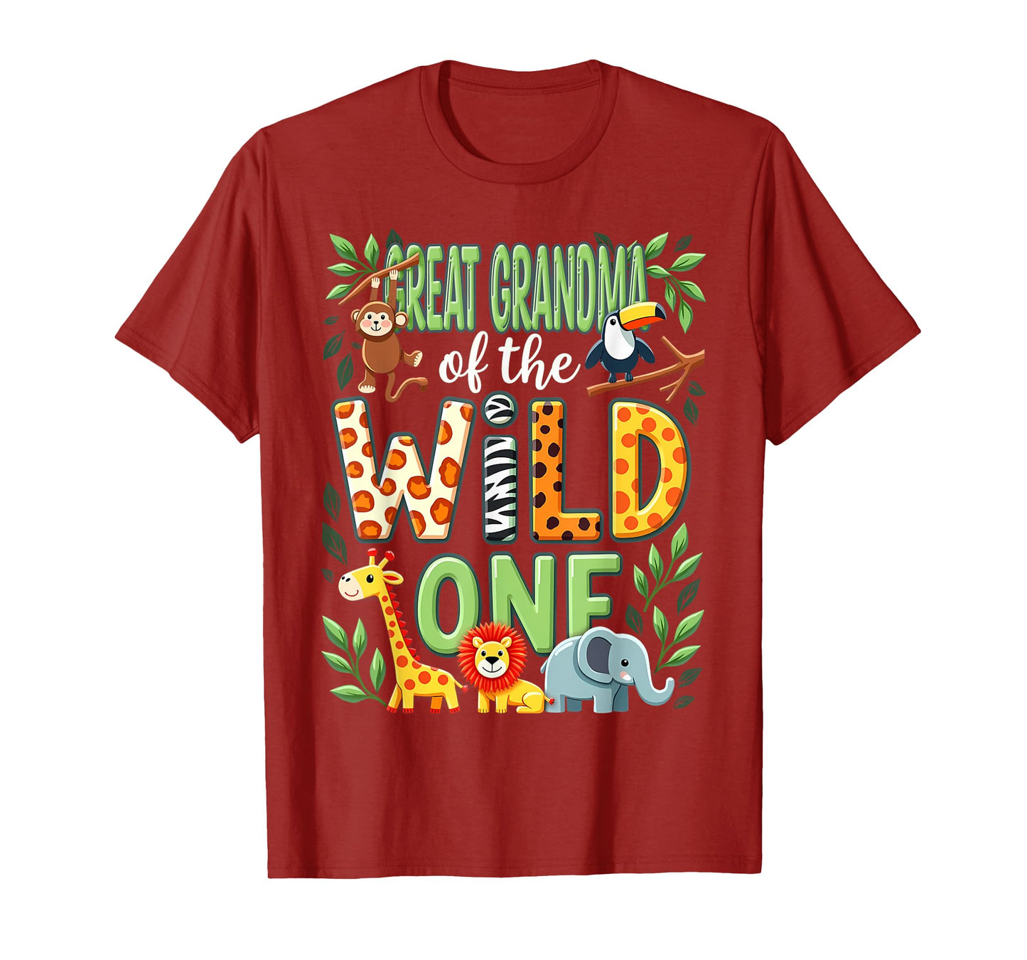 1st Birthday Safari Zoo Great Grandma Of The Wild One T-Shirt