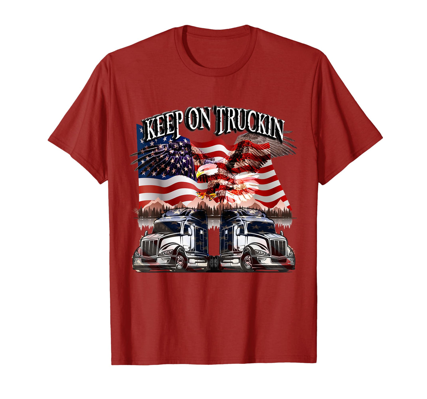 Keep on Truckin. Eagle USA Flag Design T-Shirt