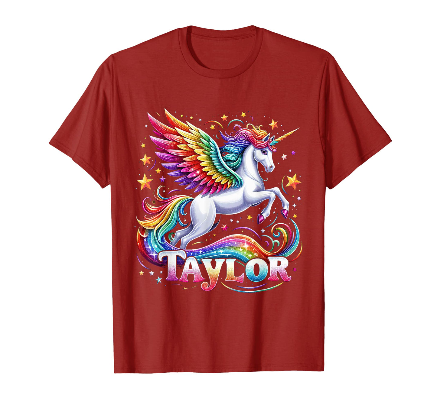 Girl Retro Taylor First Name Personalized Groovy 80's T-Shirt