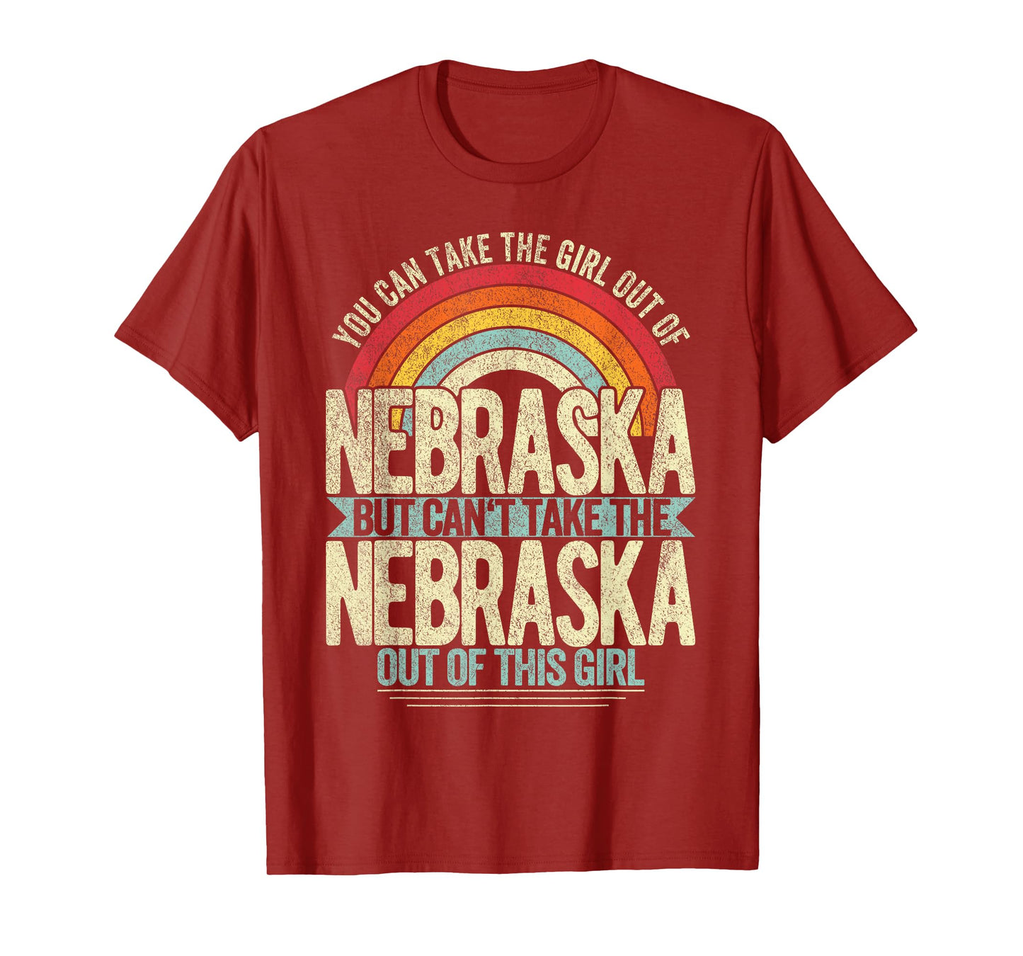 Retro Girl Out Of Nebraska Hometown Home Nebraska T-Shirt