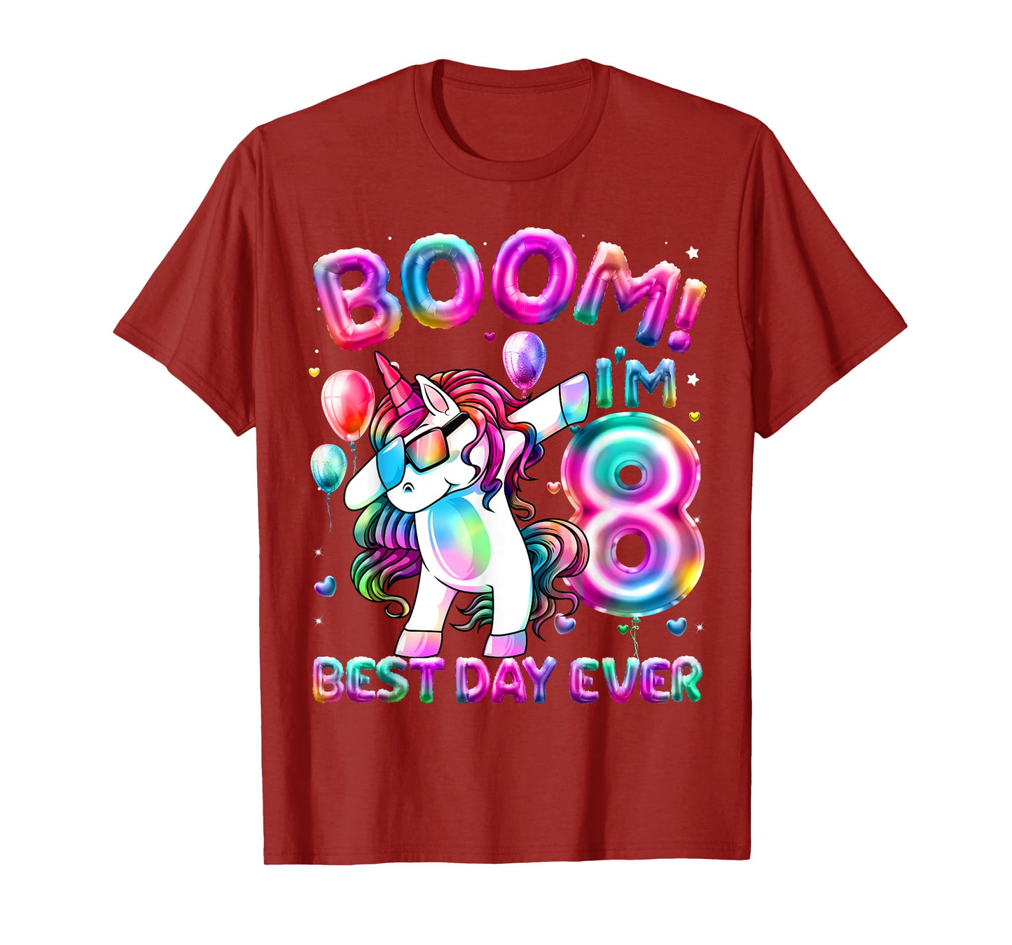 8 Years Old Dabbing Unicorn Gifts 8th Birthday Girl Party T-Shirt