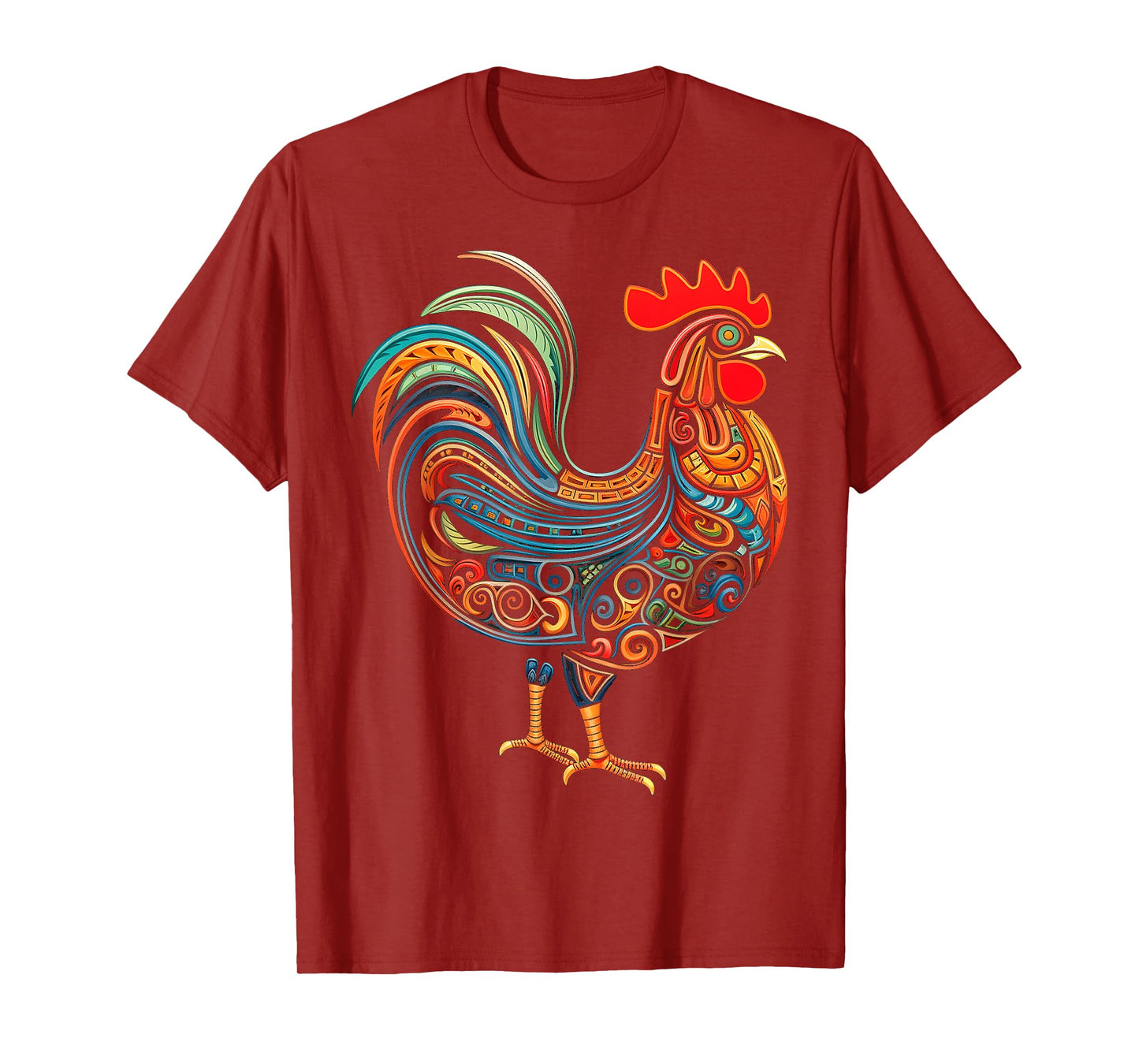 Chicken Mandala Abstract Animal Art Graphic Chicken T-Shirt