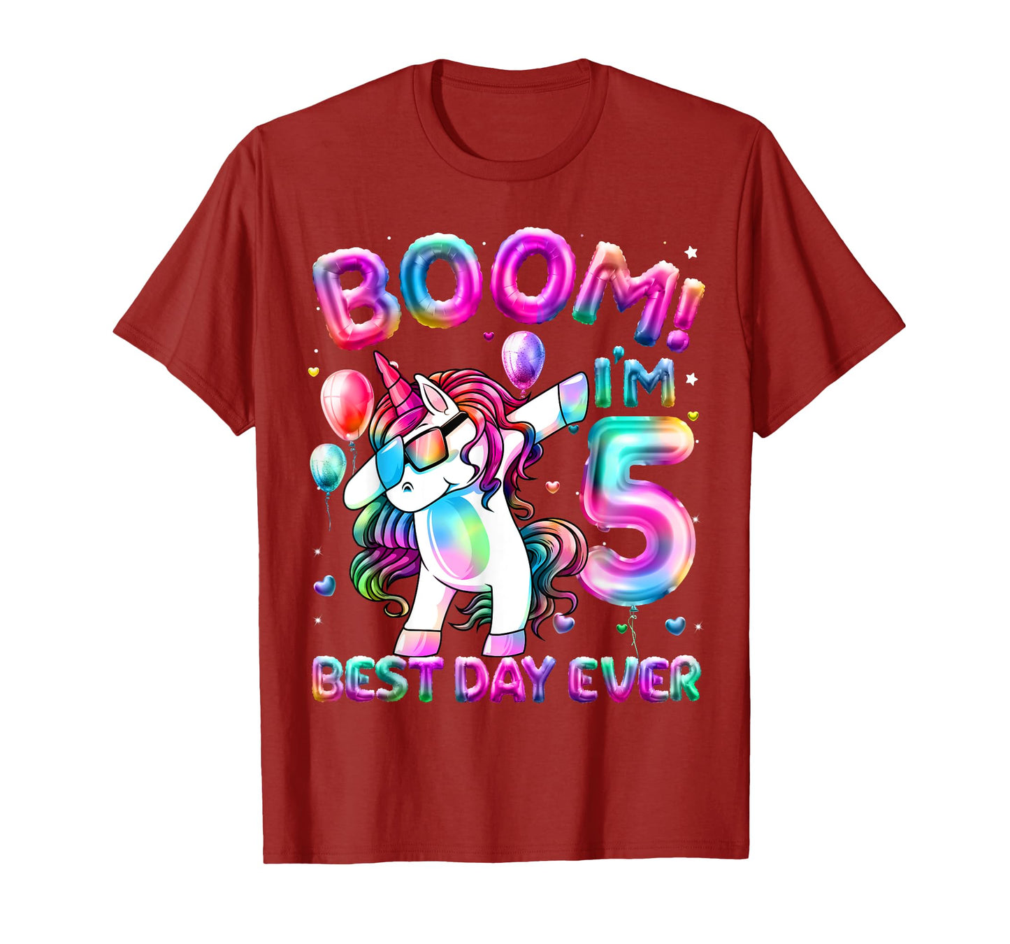 5 Years Old Dabbing Unicorn Gifts 5th Birthday Girl Party T-Shirt
