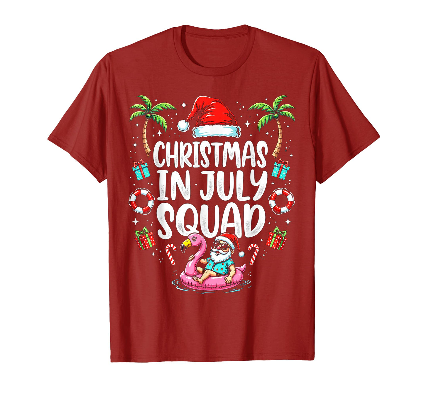 Christmas In July 2025 Squad Summer Beach Vacation Xmas Cool T-Shirt