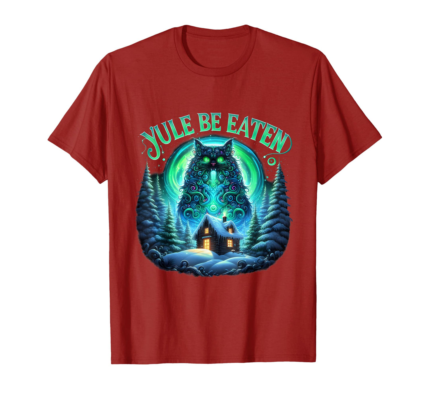 Christmas Cat Yule Be Eaten Yule Jolakotturinn Icelandic T-Shirt for Men Women Kids
