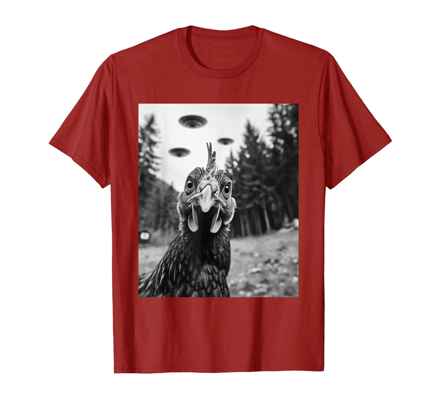 Selfie - Funny Alien Selfie Chicken UFO T-Shirt