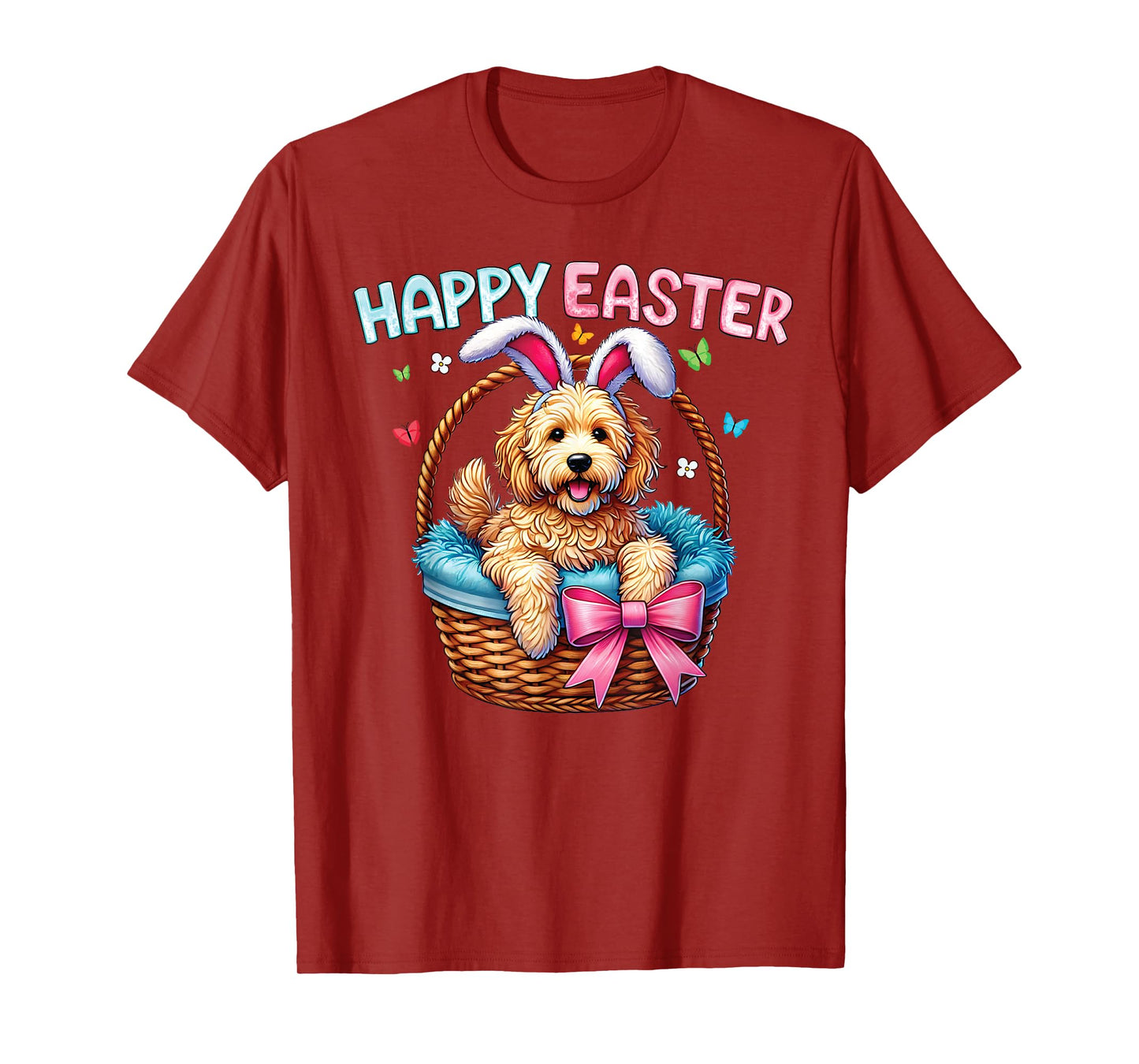 Happy Easter Day Golden Doodle Dog Lovers Easter Bunny Women T-Shirt