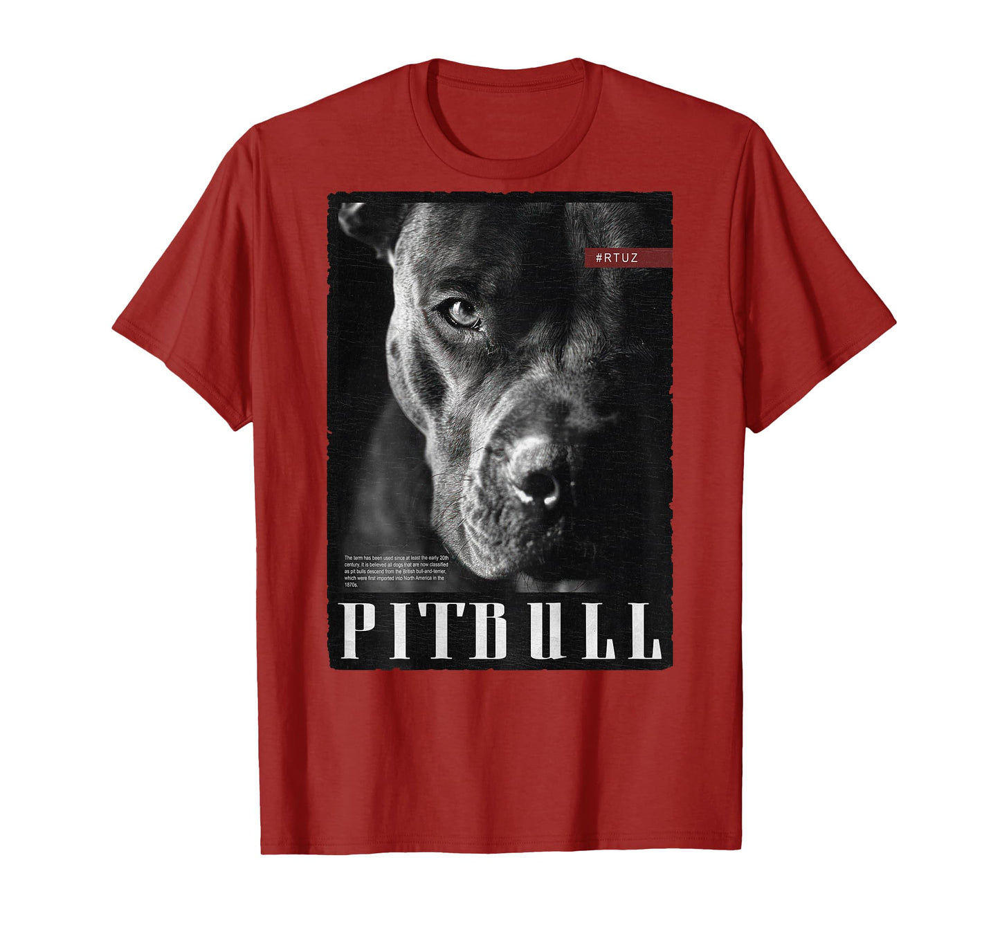 Wild Dog Pit Bull Terrier Portrait Bulldog backprint Pitbull T-Shirt