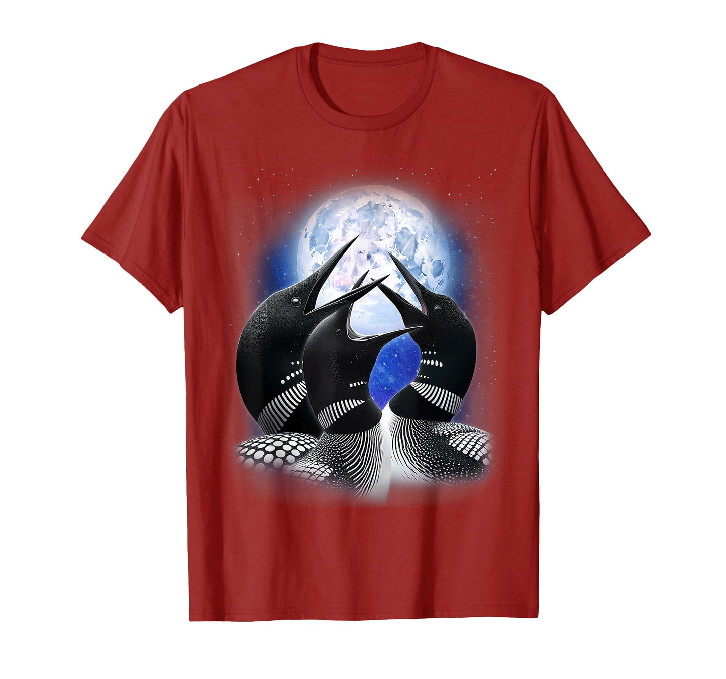 3 Common Loon Howling At The Moon Funny Birdwatcher Birder T-Shirt