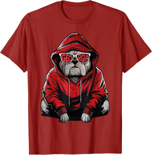 Graphic Bulldog Name Distressed Vintage Styles Game Day T-Shirt