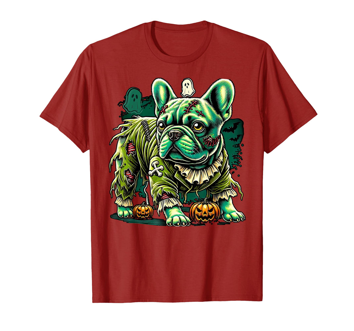 Zombie French Bulldog Halloween Dog Undead Puppy Costume T-Shirt for Men Women
