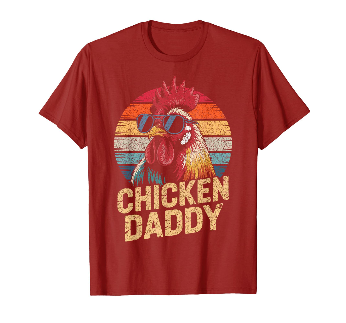 Men Chicken Daddy Vintage Rooster Poultry Farmer Fathers Day T-Shirt
