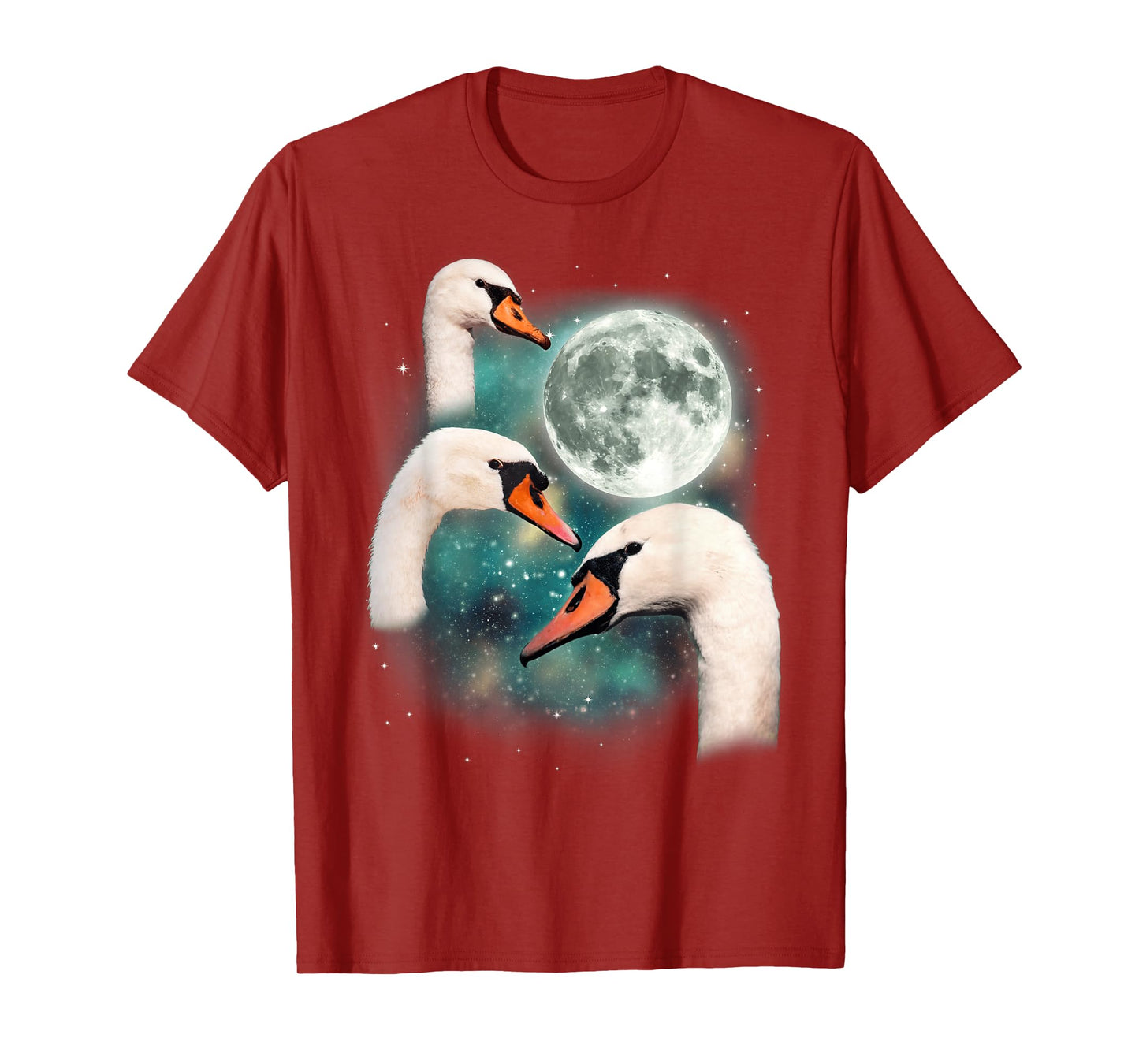 Three Swan Moon | 3 Swans Funny Bird Parody Cursed Meme T-Shirt