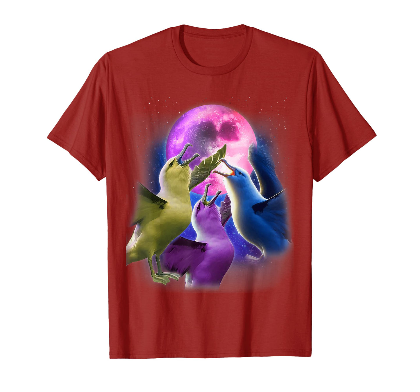 3 Albatrosses Howling At The Moon Funny Albatross Bird Lover T-Shirt