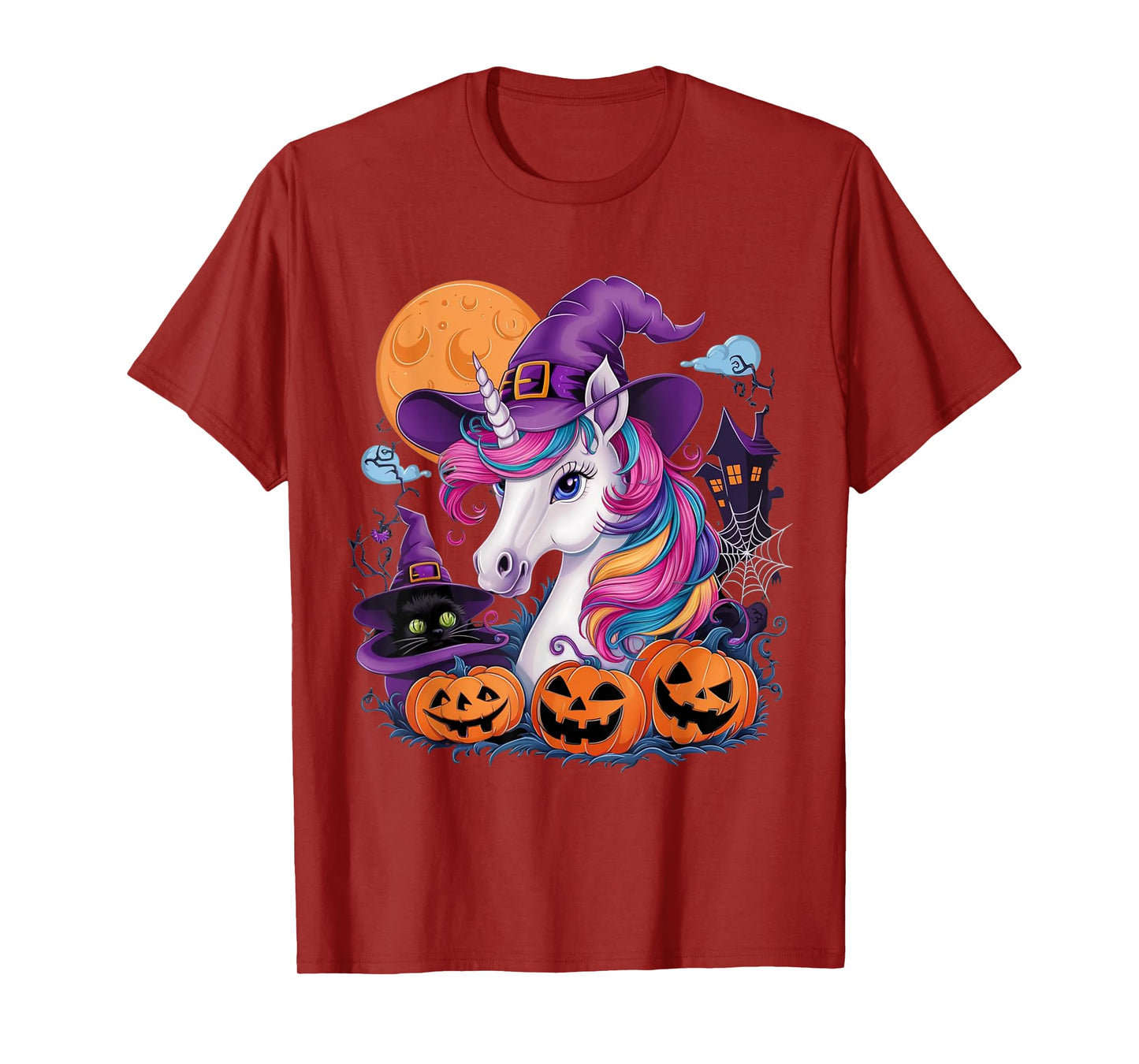 Unicorn Witch Halloween Unicorn Womens T-Shirt