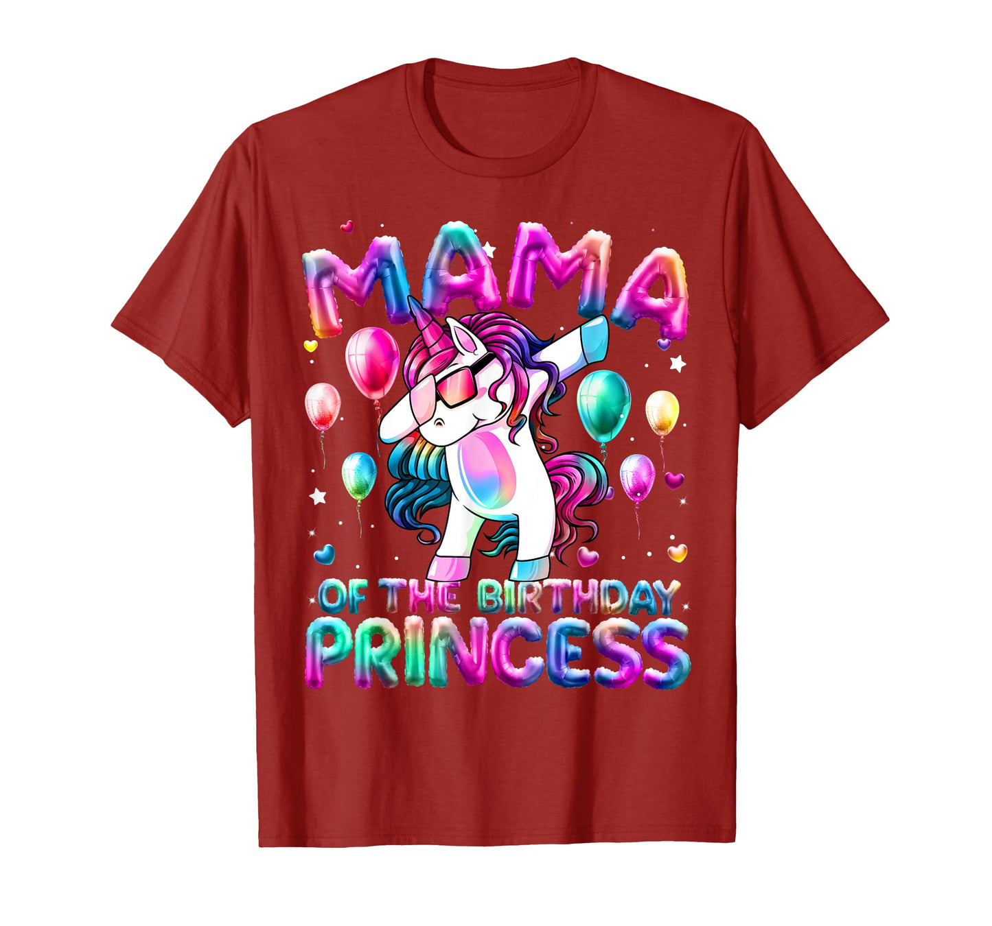 Mama of the Birthday Princess Girl Dabbing Unicorn Mom T-Shirt