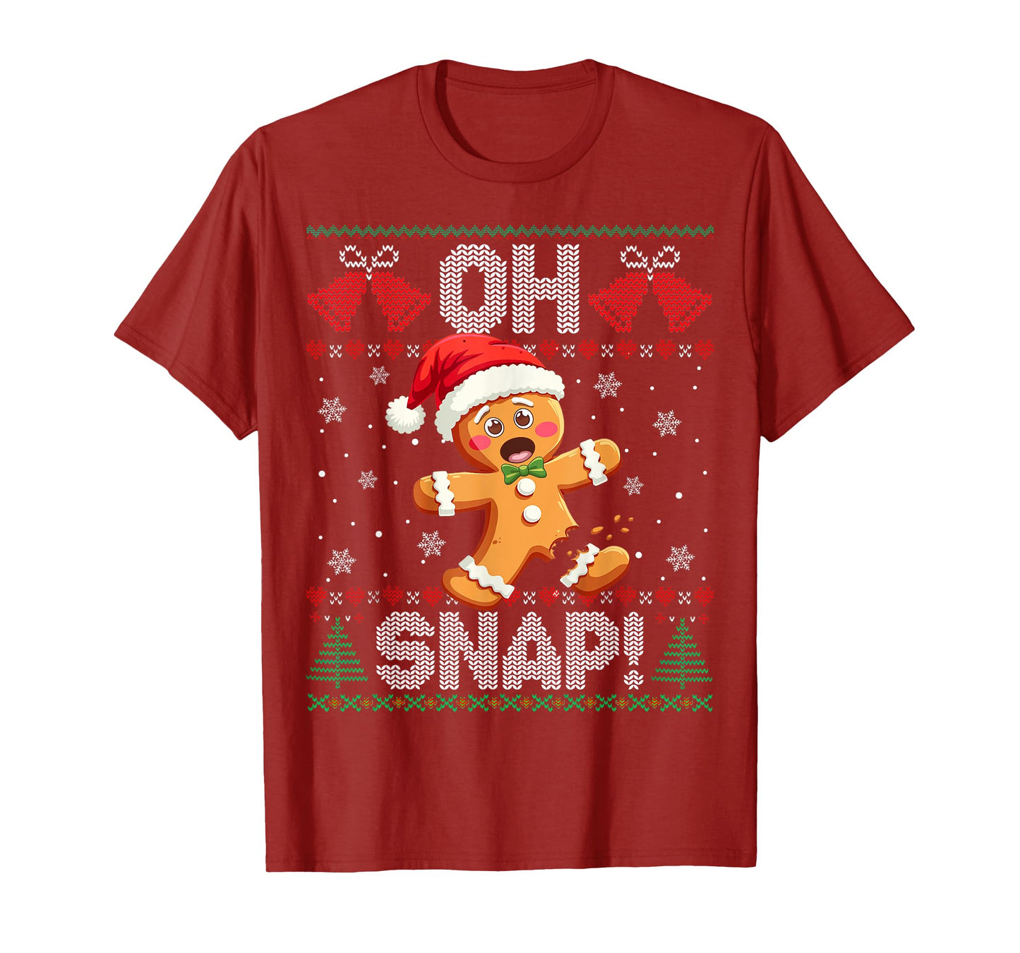 Funny Gingerbread Man Oh Snap Christmas Ugly Xmas Sweater T-Shirt