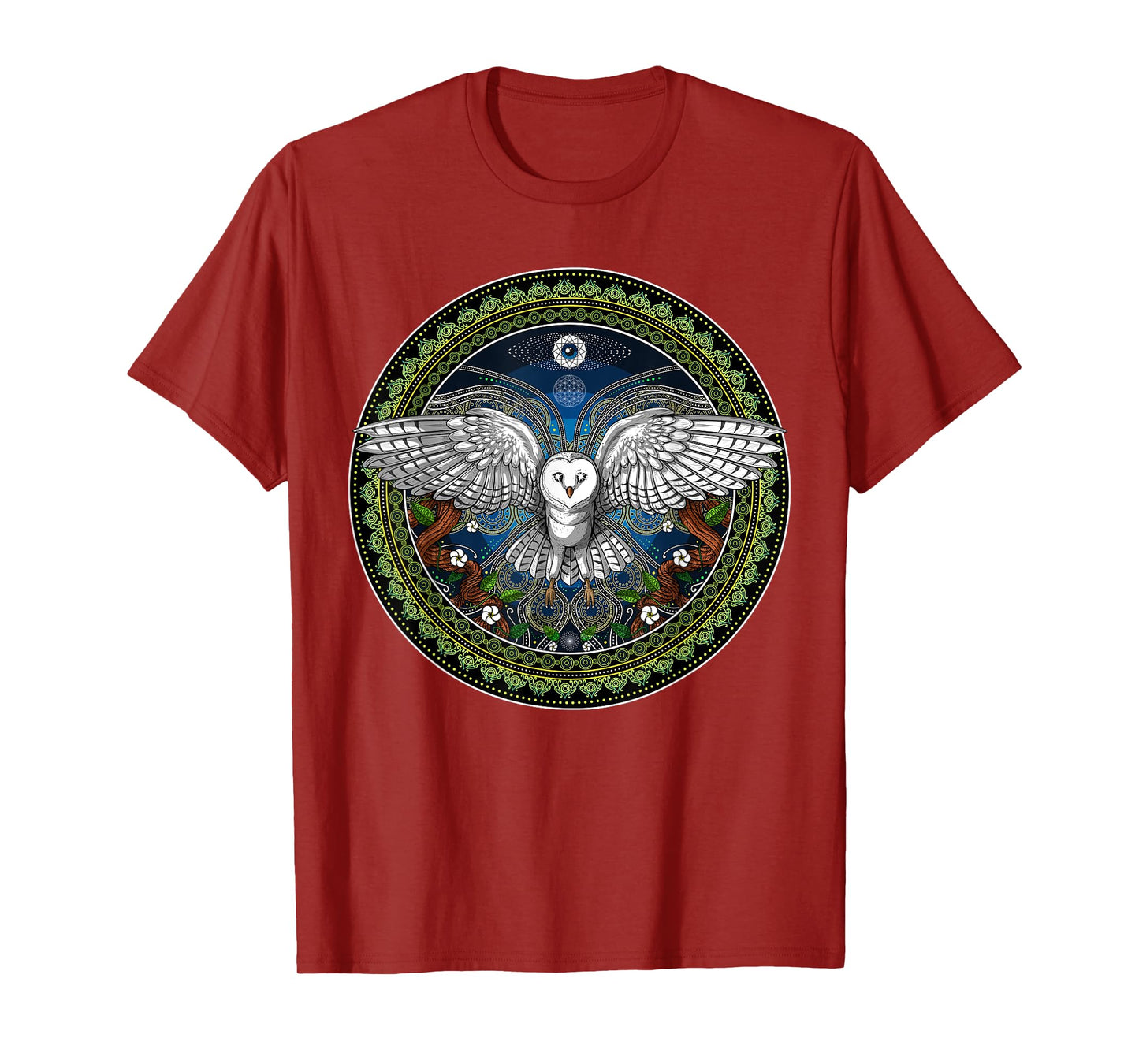 Owl Bird Psychedelic Sacred Geometry T-Shirt