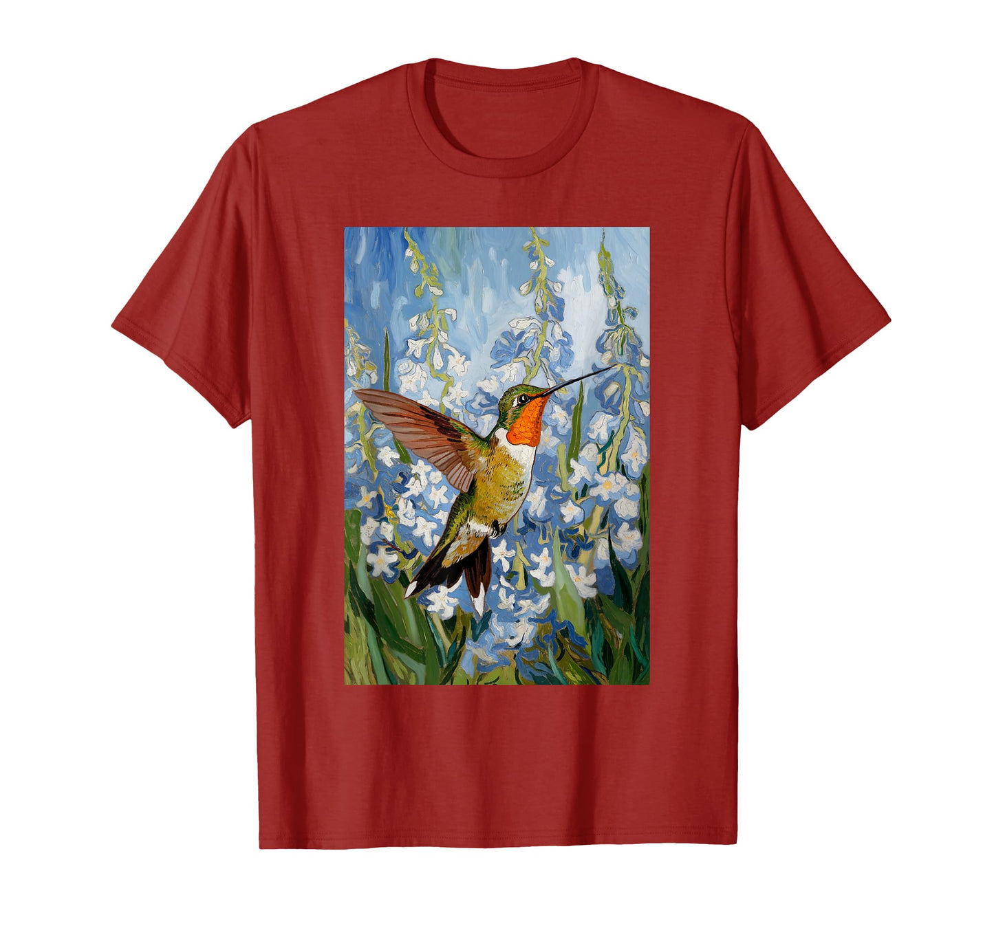 Van Gogh Hummingbird apparel | Starry Night Bird Lover T-Shirt