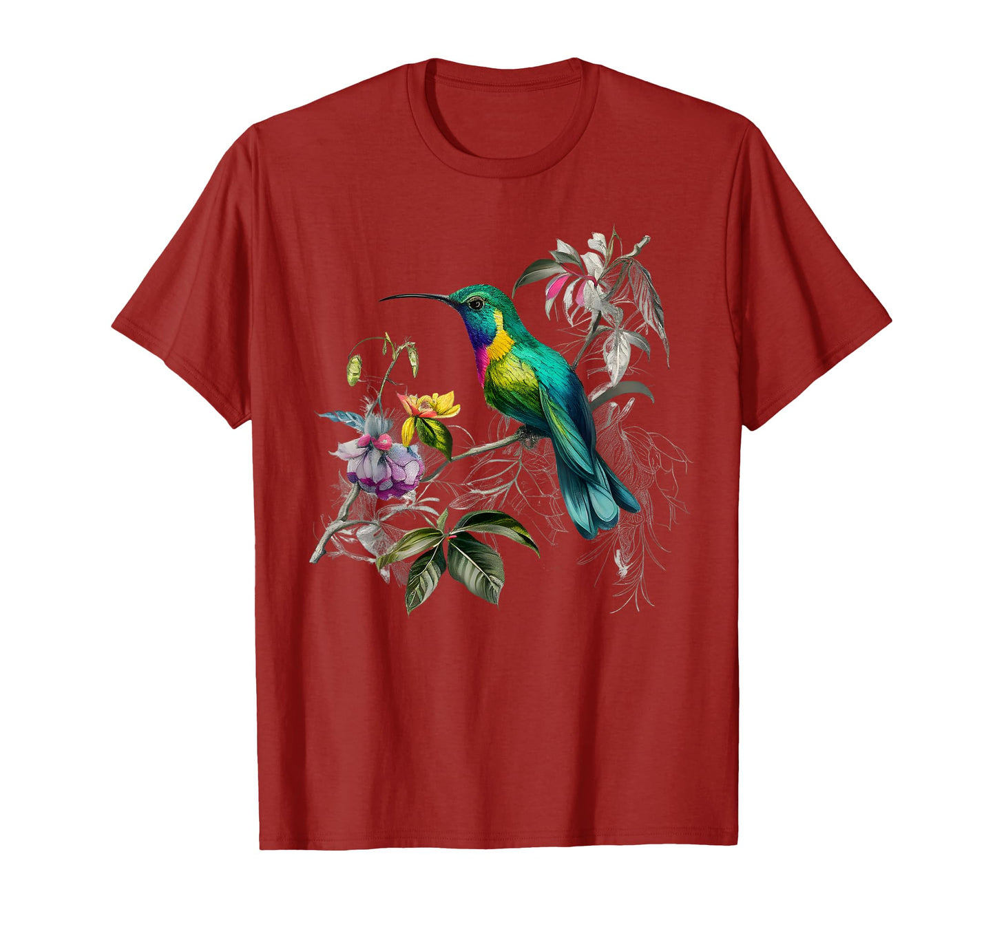 Vintage Hummingbird Illustration Women Backyard Birders T-Shirt
