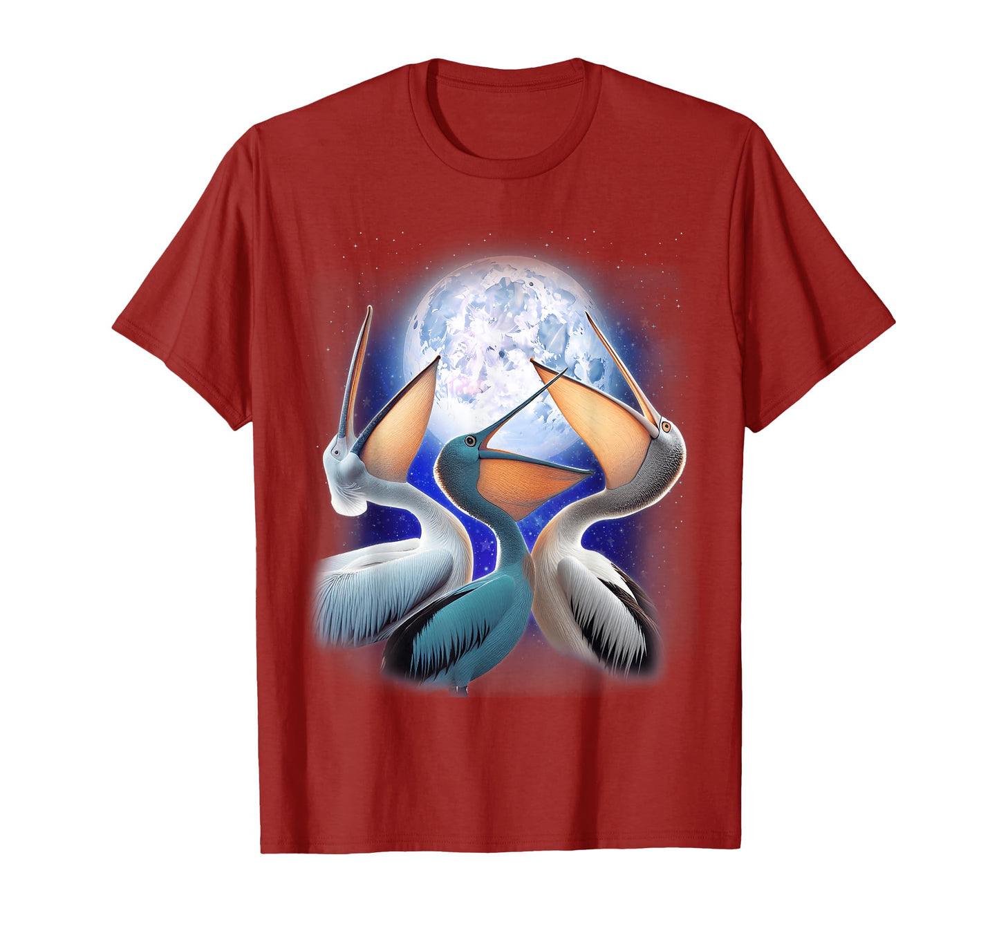 3 Pelicans Howling At The Moon Funny Pelican Bird Lover Kids T-Shirt