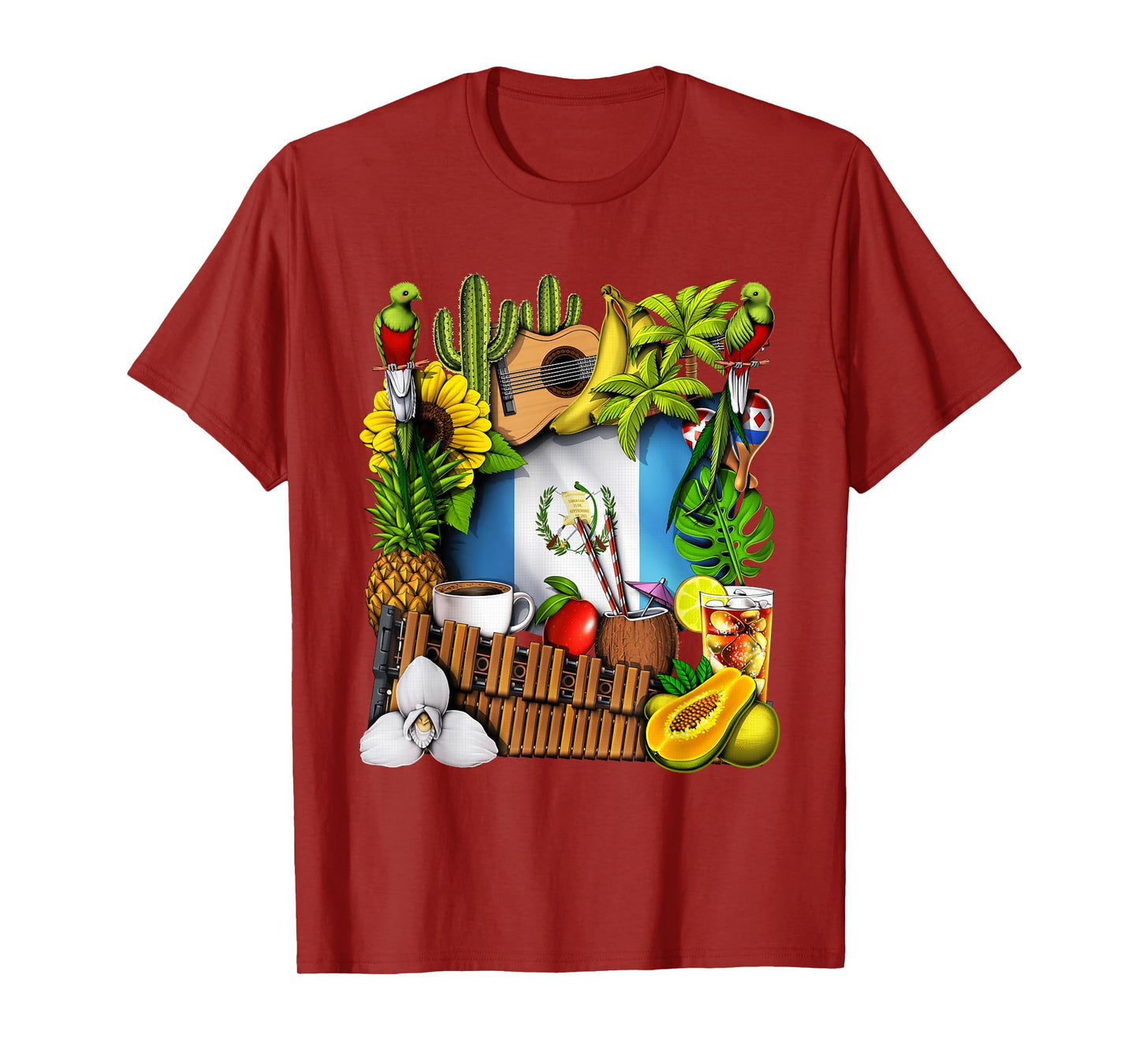 Guatemala Flag Quetzal Bird Guatemalan Heritage Roots T-Shirt