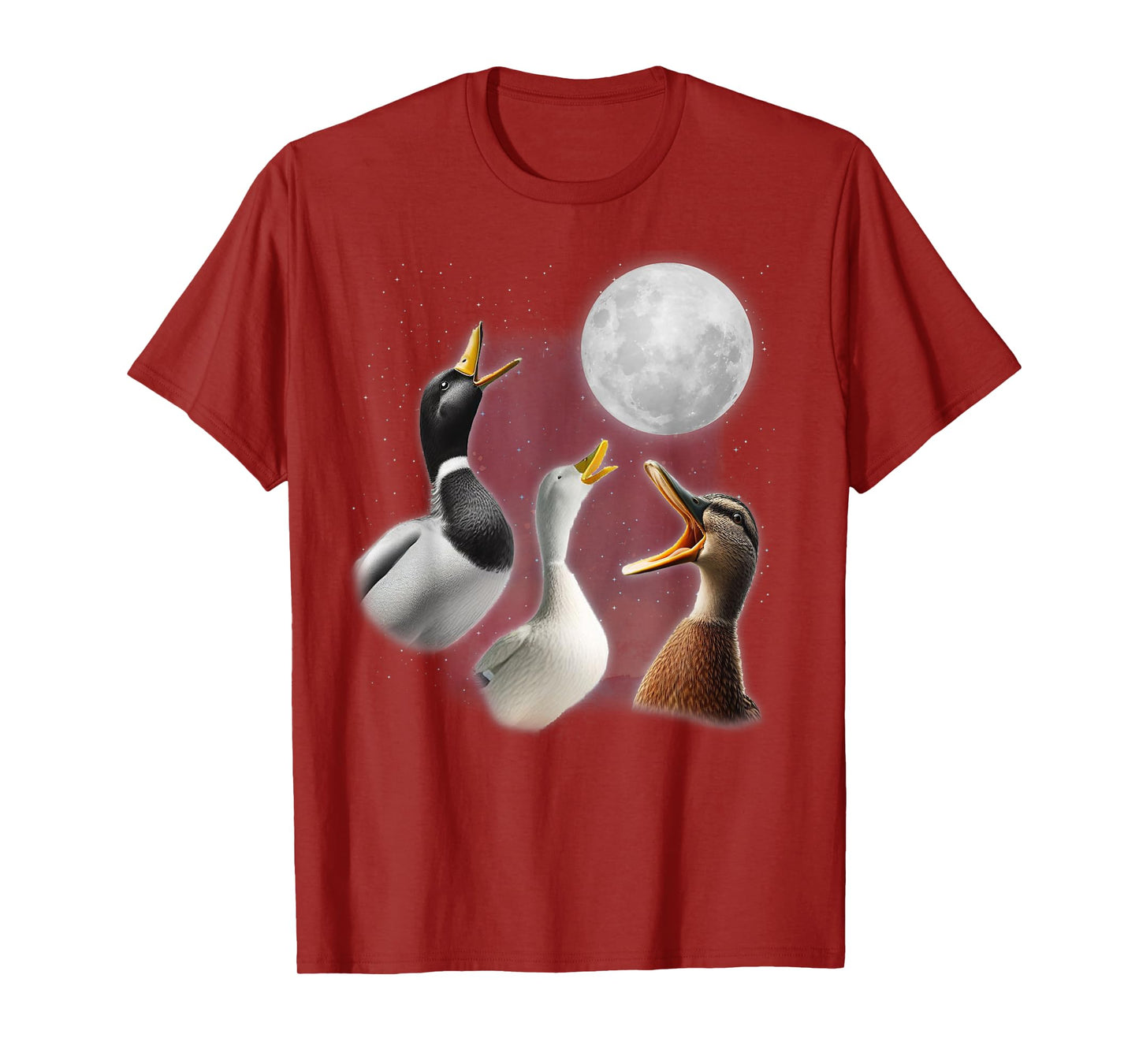 3 Ducks Howling At The Moon Funny Duck Lover Ornithologist T-Shirt