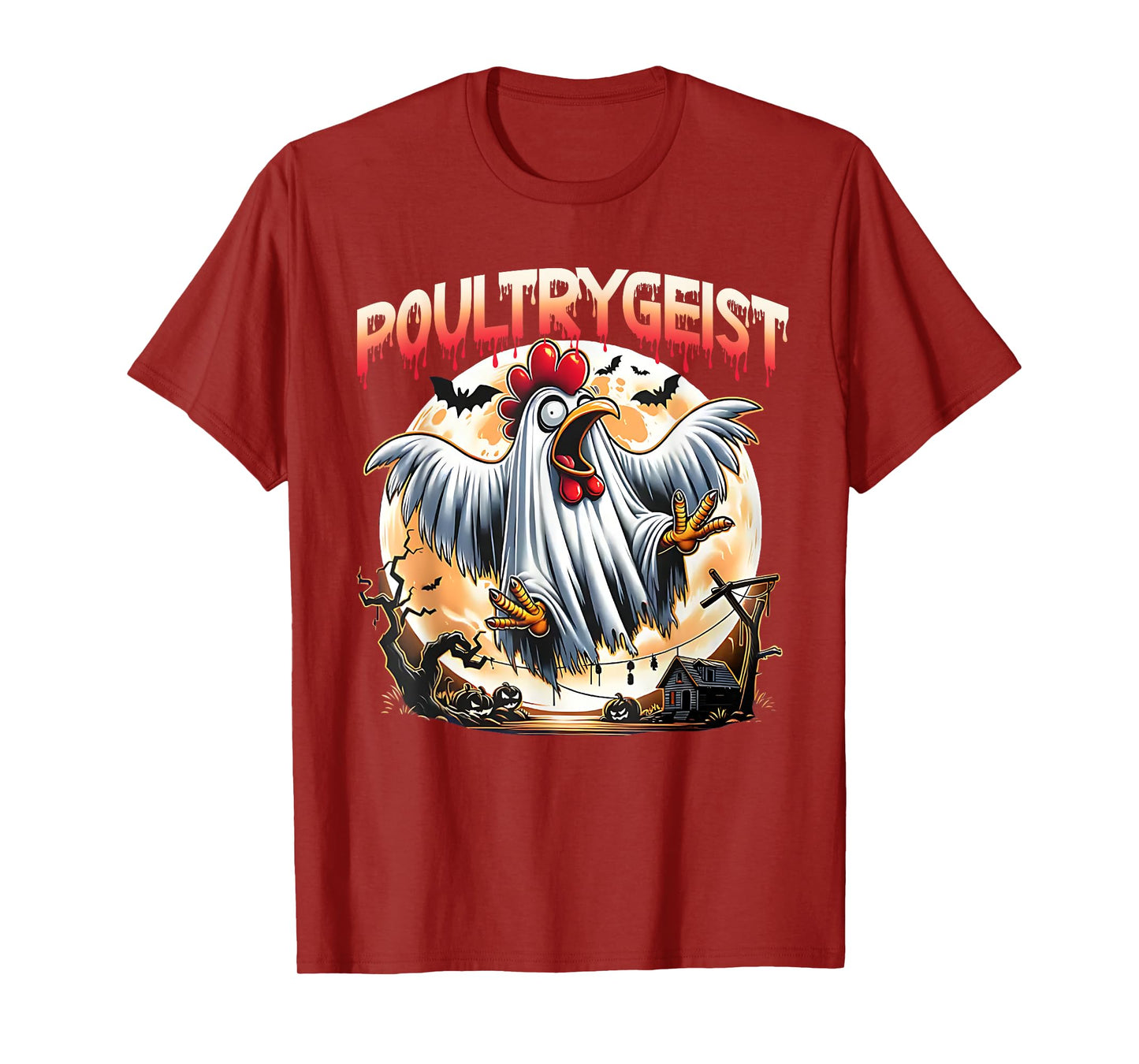 Funny Chicken Halloween Spooky Chicken Poultrygeist Parade T-Shirt