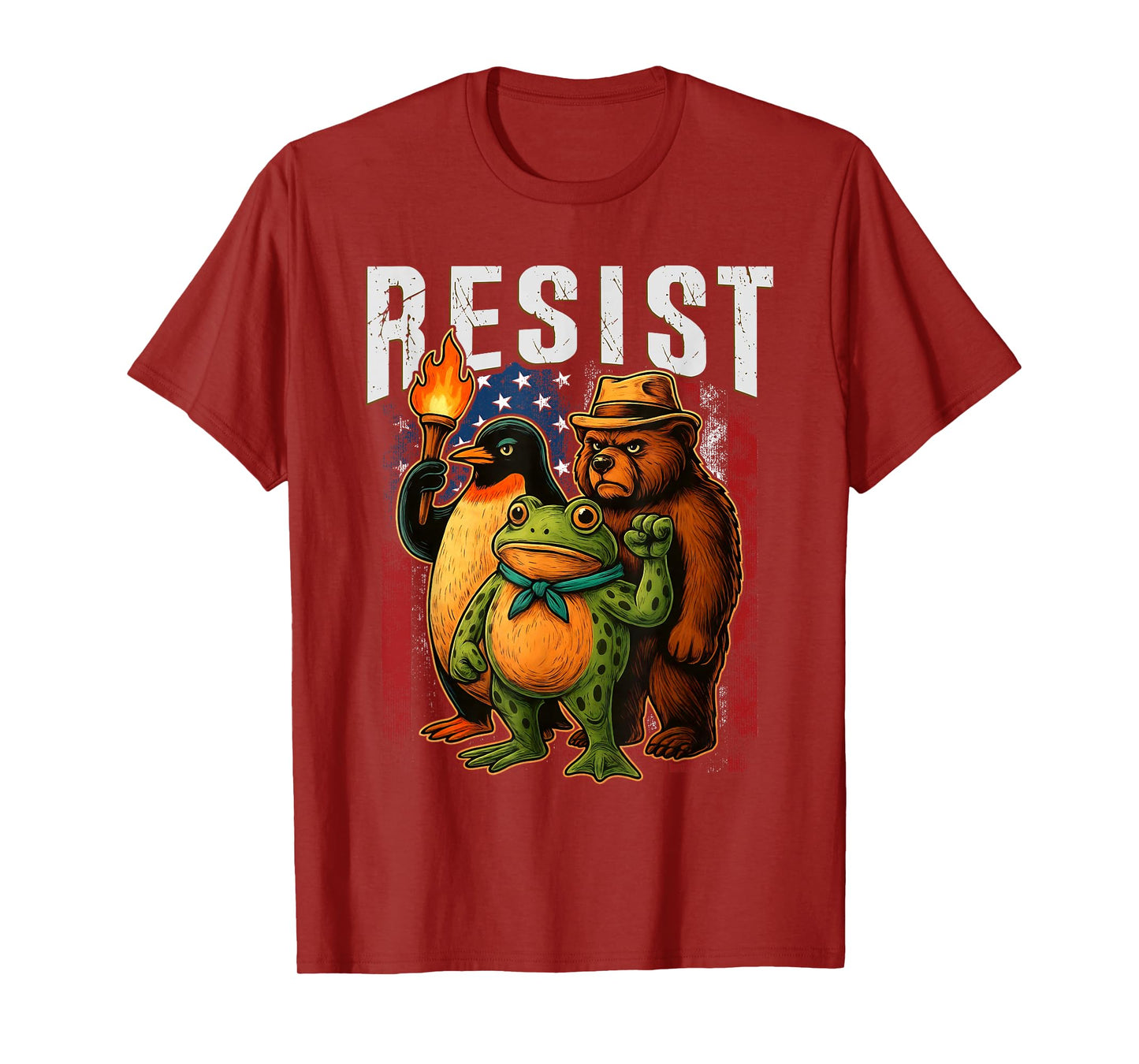Bear Penguins and Frog Resist Protest Against Tariffs T-Shirt