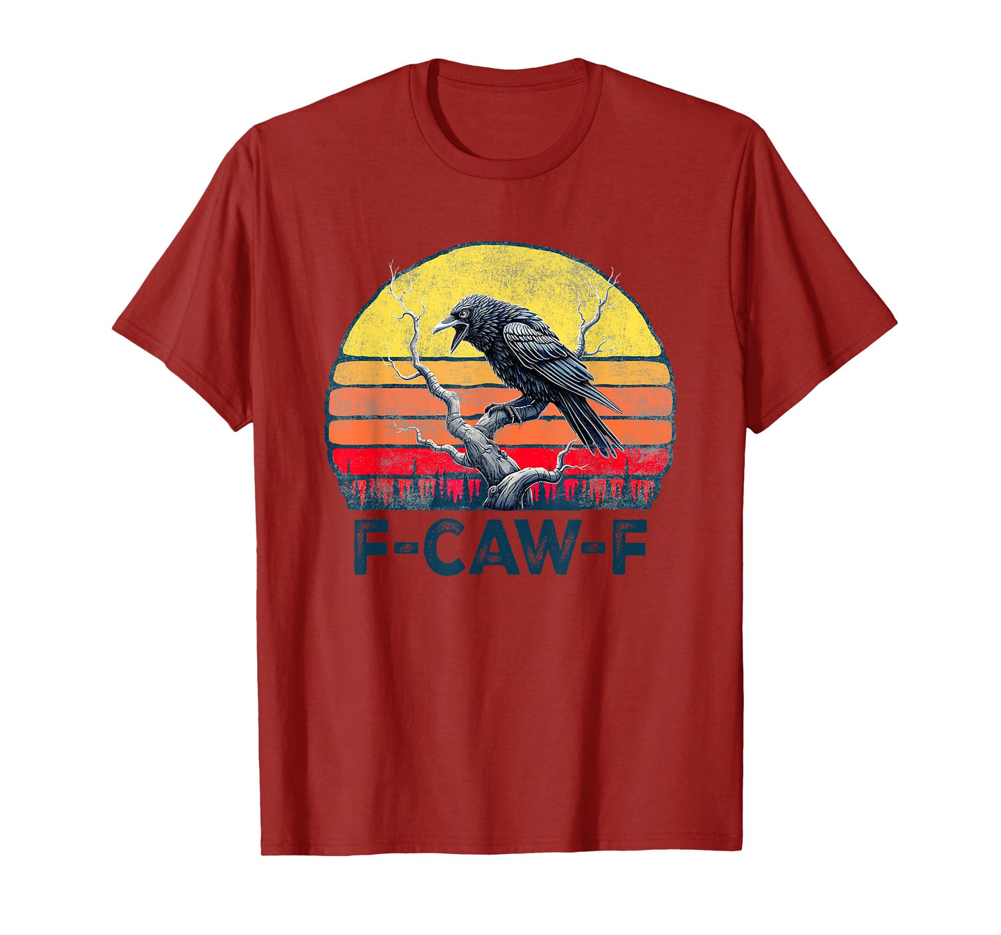 F-Caw-F Funny Raven Crow Vintage Gothic Bird Pun T-Shirt