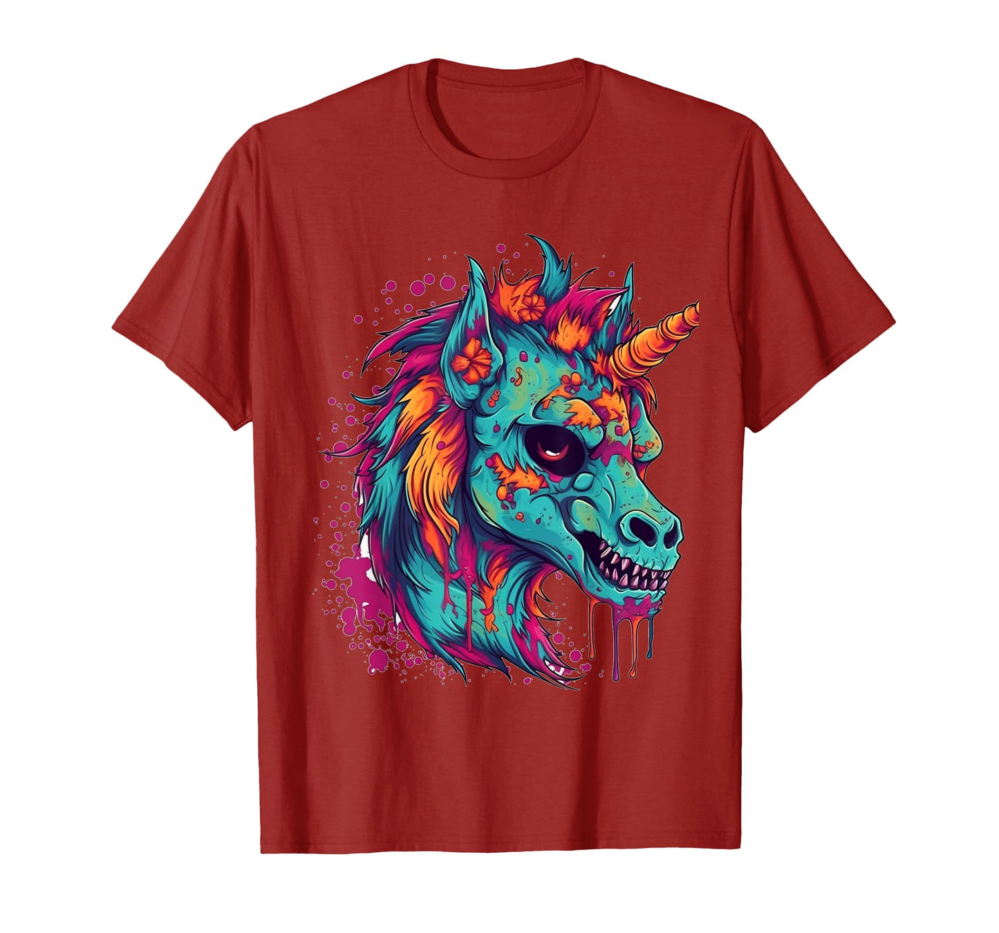 Zombie Unicorn Halloween Costume Scary Magical Women Girls T-Shirt