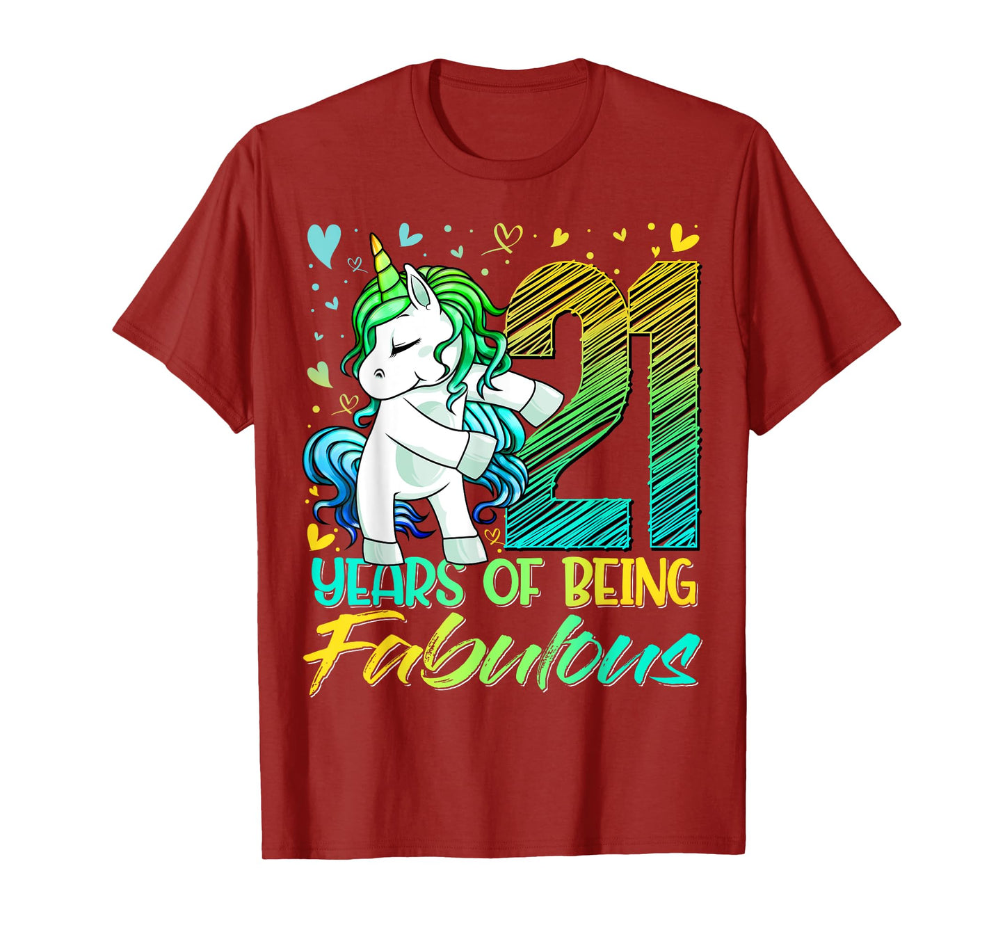 21 Year Old Gifts Unicorn Flossing 21st Birthday Girl Party T-Shirt
