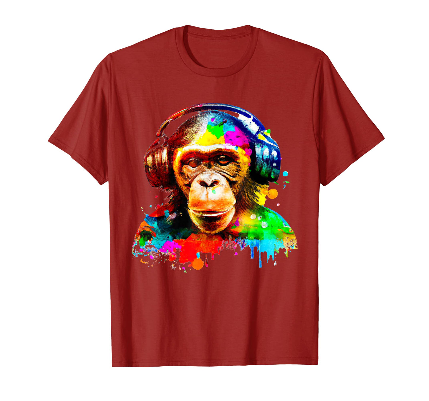 Chimpanzee With Headphones T-Shirt