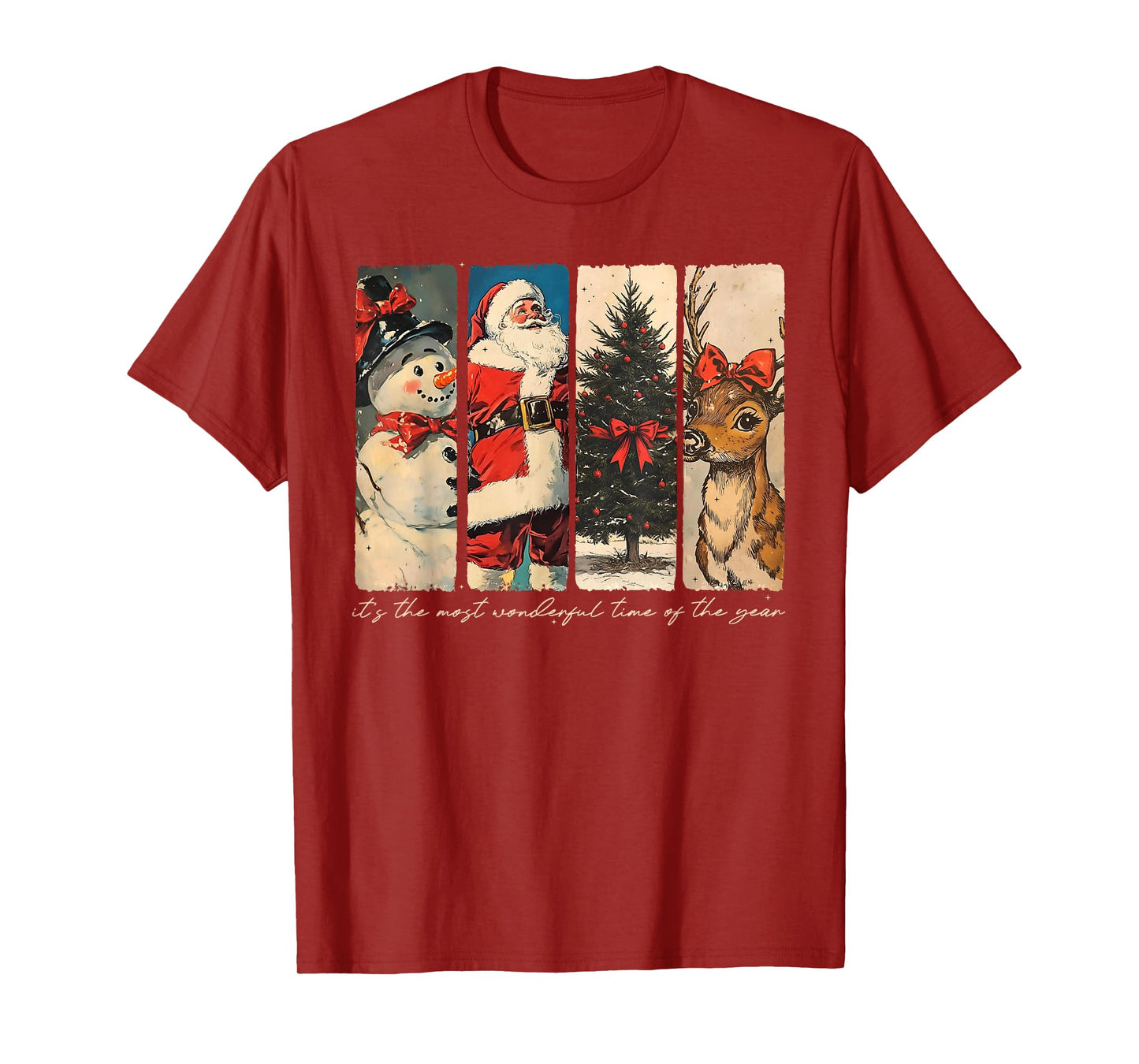 Reindeer Santa Snowman Christmas Xmas Tree Family Holiday T-Shirt