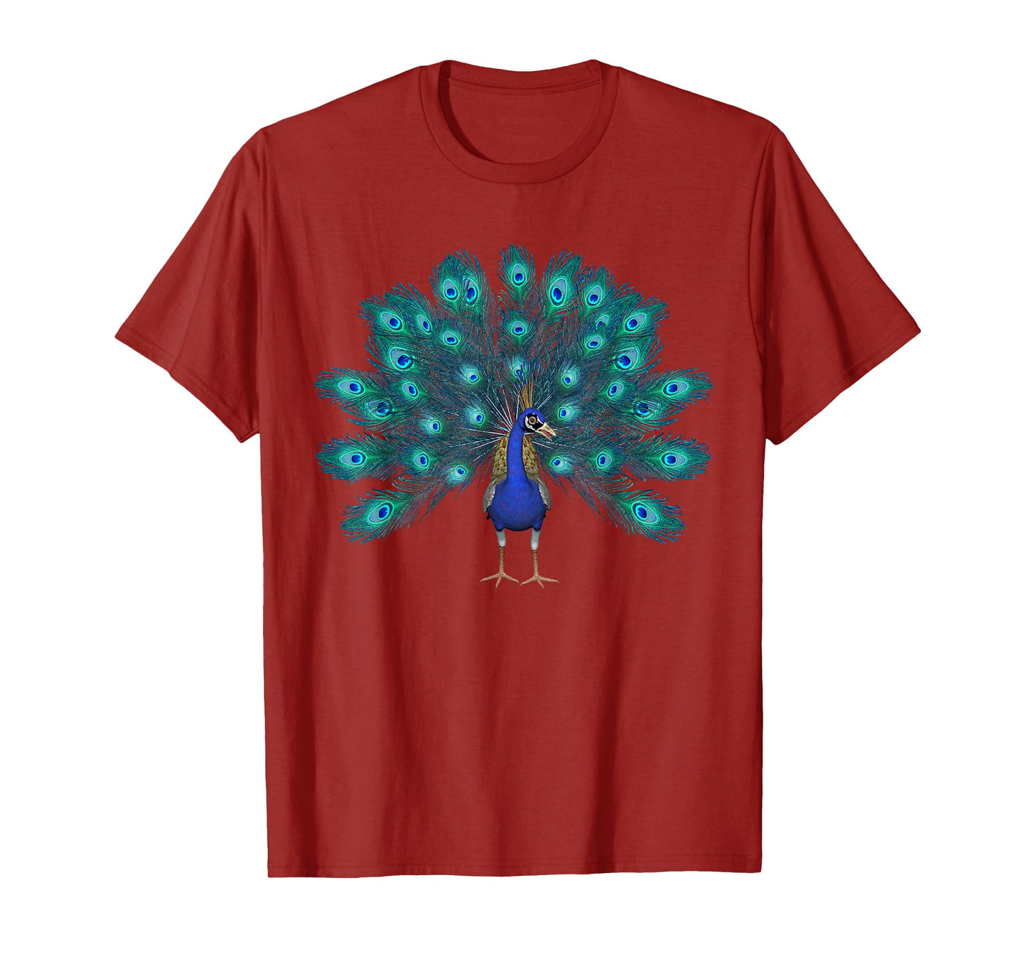 Cute Blue Peacock Print Teal Feathers Clothes T-Shirt