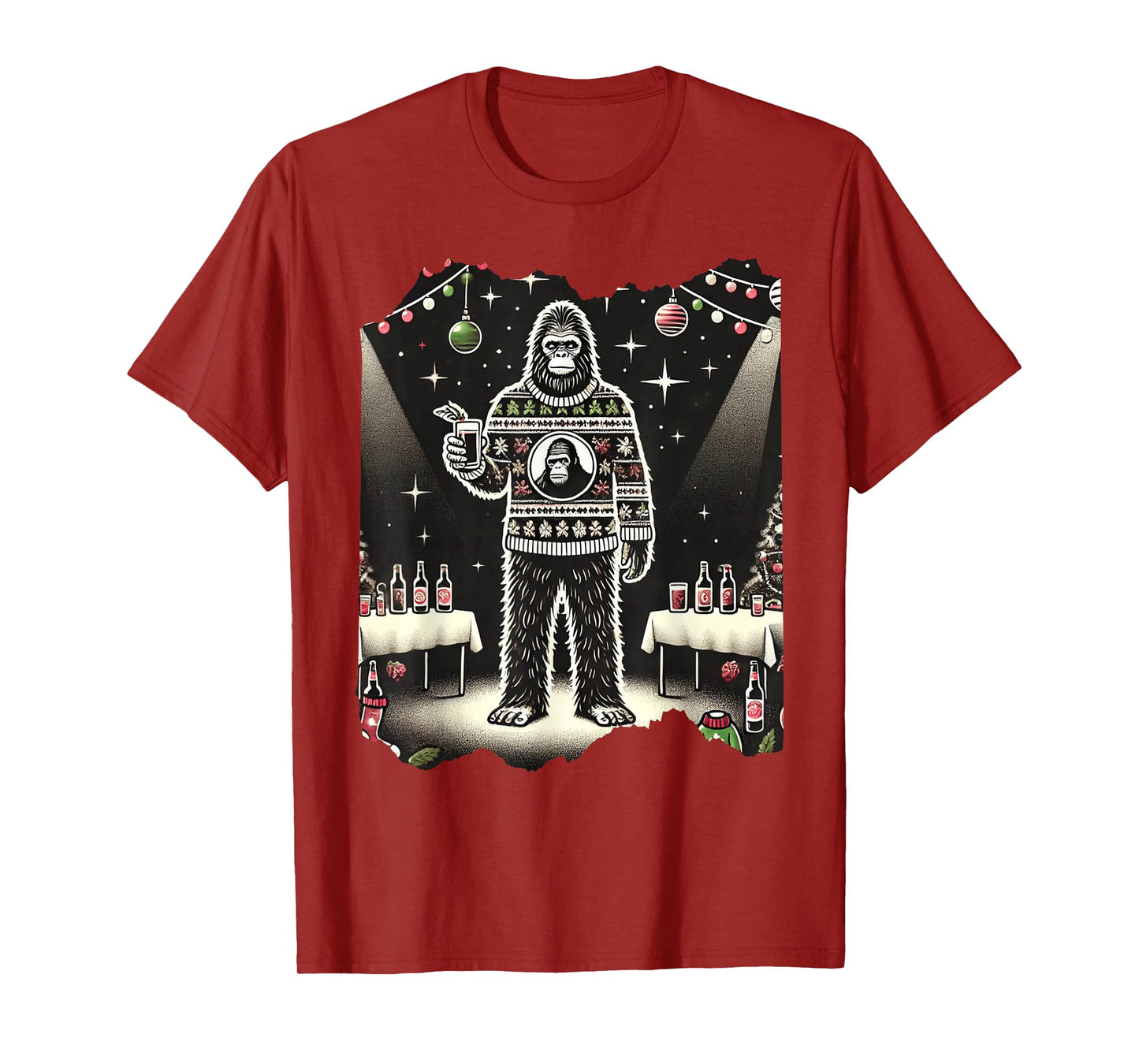 Cute Funny Bigfoot Sasquatch Ugly Christmas Xmas Bigfoot T-Shirt