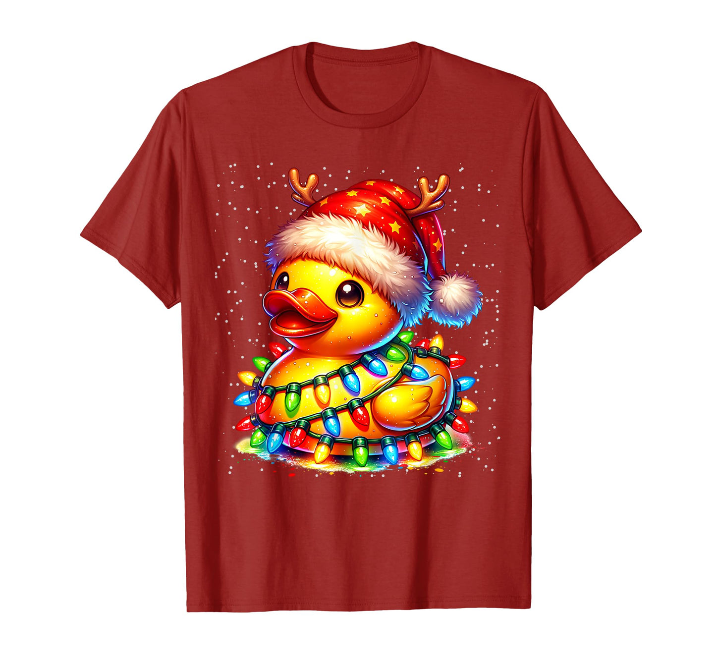 Rubber Duck Squad Christmas Light Reindeer Crew Xmas Pajama T-Shirt