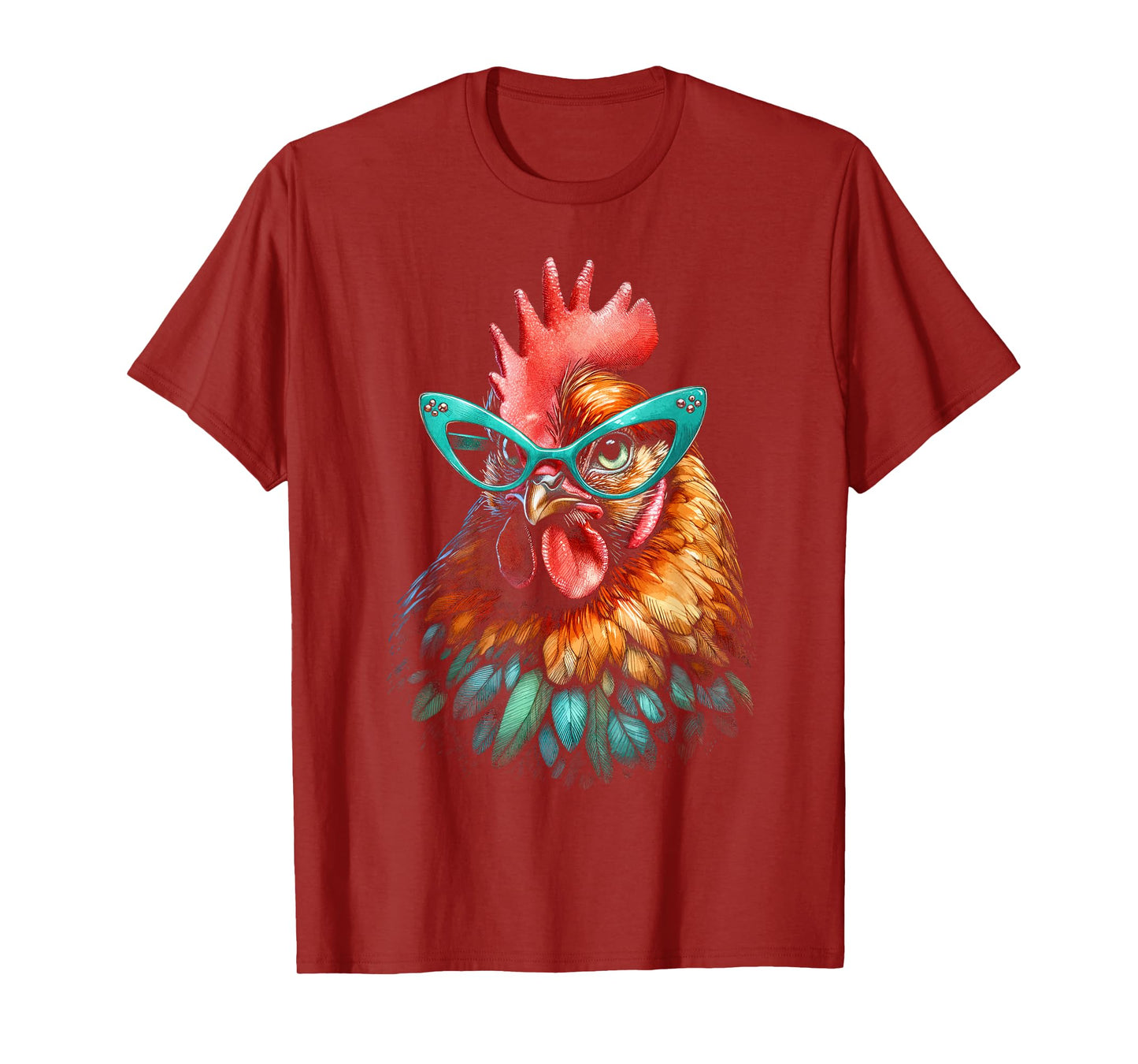 Chicken Funny Eyeglasses Cute Graphic Women Chicken Lover T-Shirt