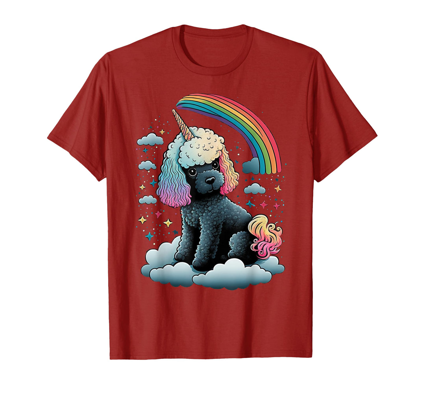 Toy Poodle Unicorn on Rainbow Unicorn Poodle T-Shirt