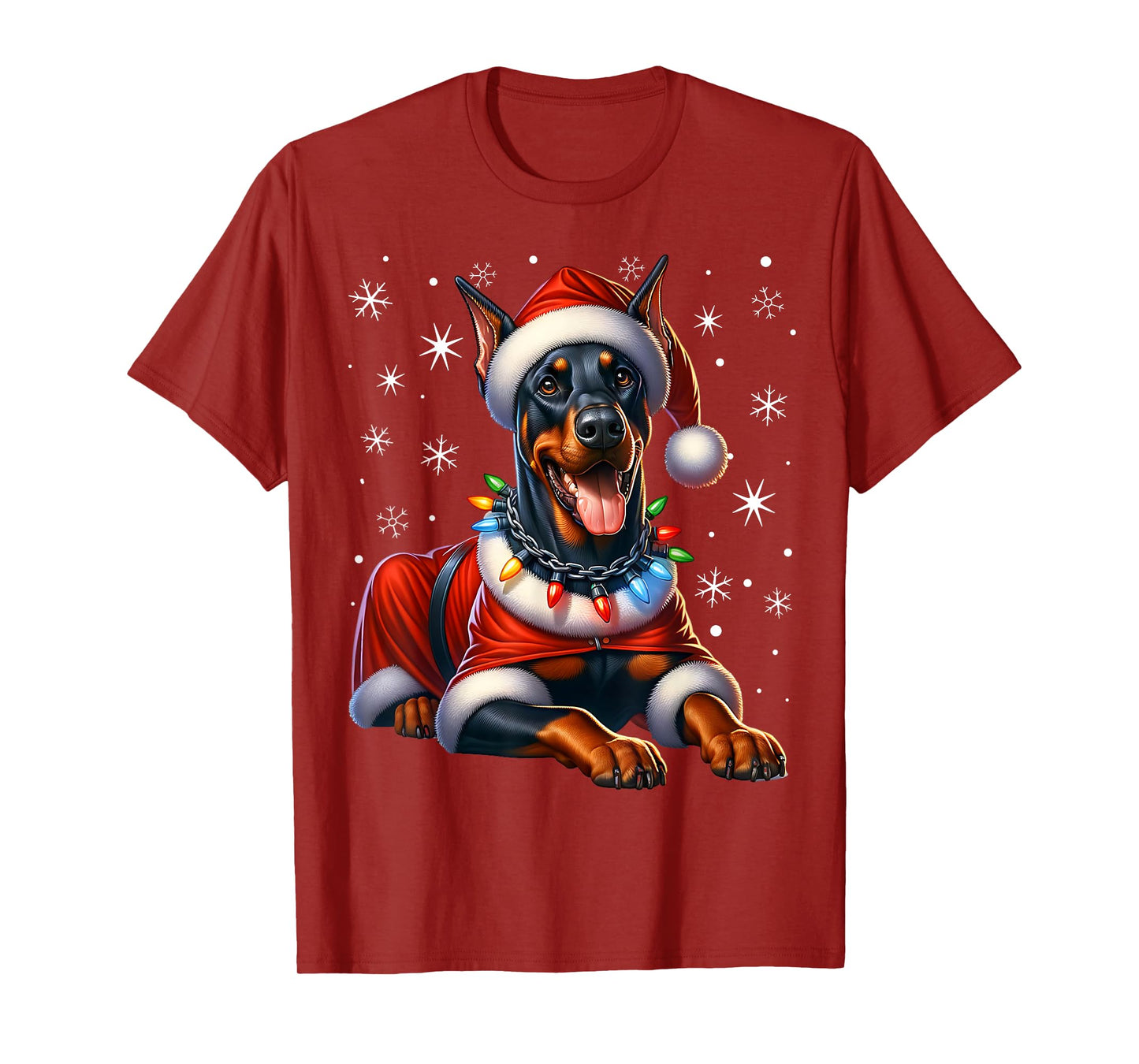 Doberman Santa Claus Costume Doberman Xmas Doberman T-Shirt